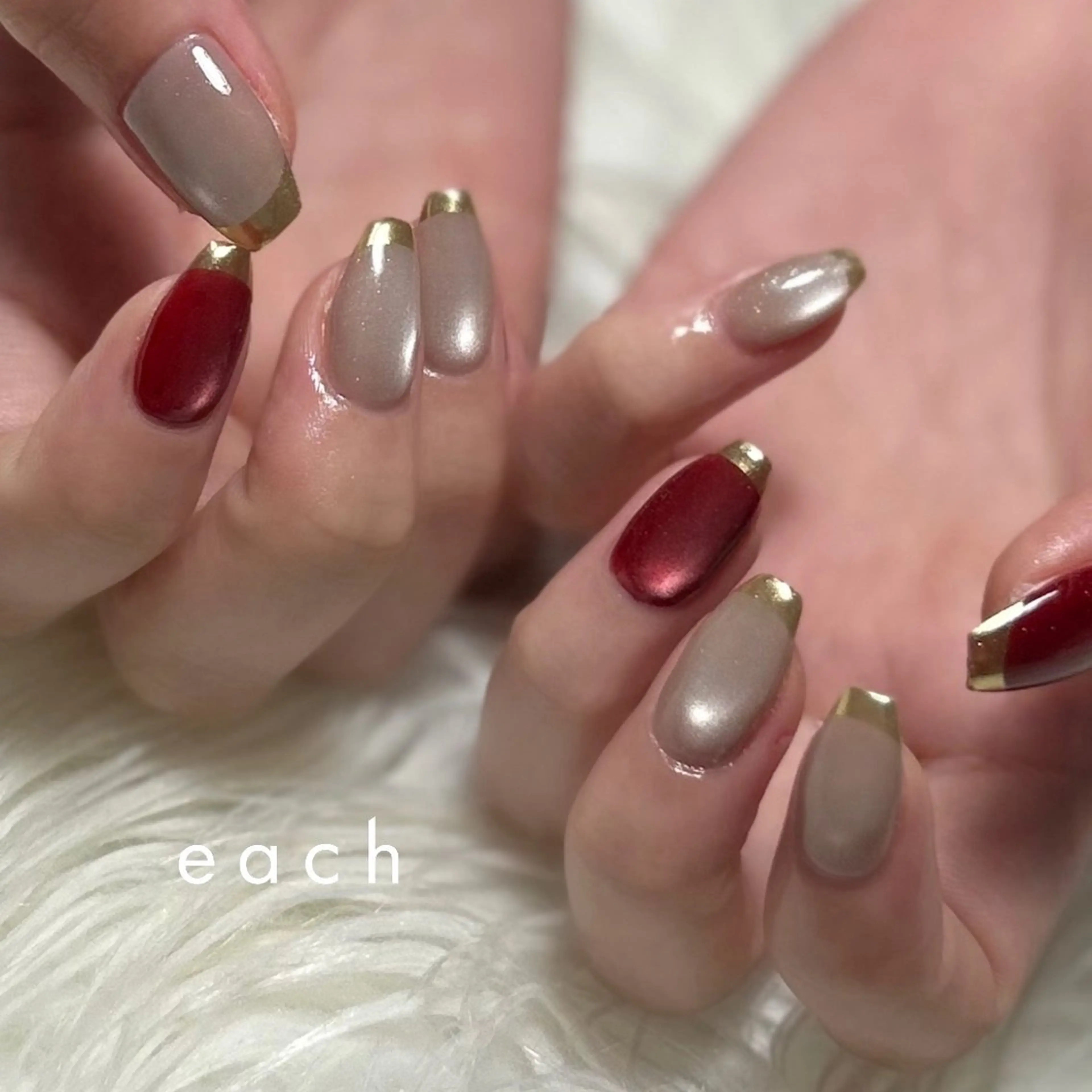 ネイル フレンチネイル ミラーネイル ハンドネイル filon nail kanako🕊のネイルデザイン