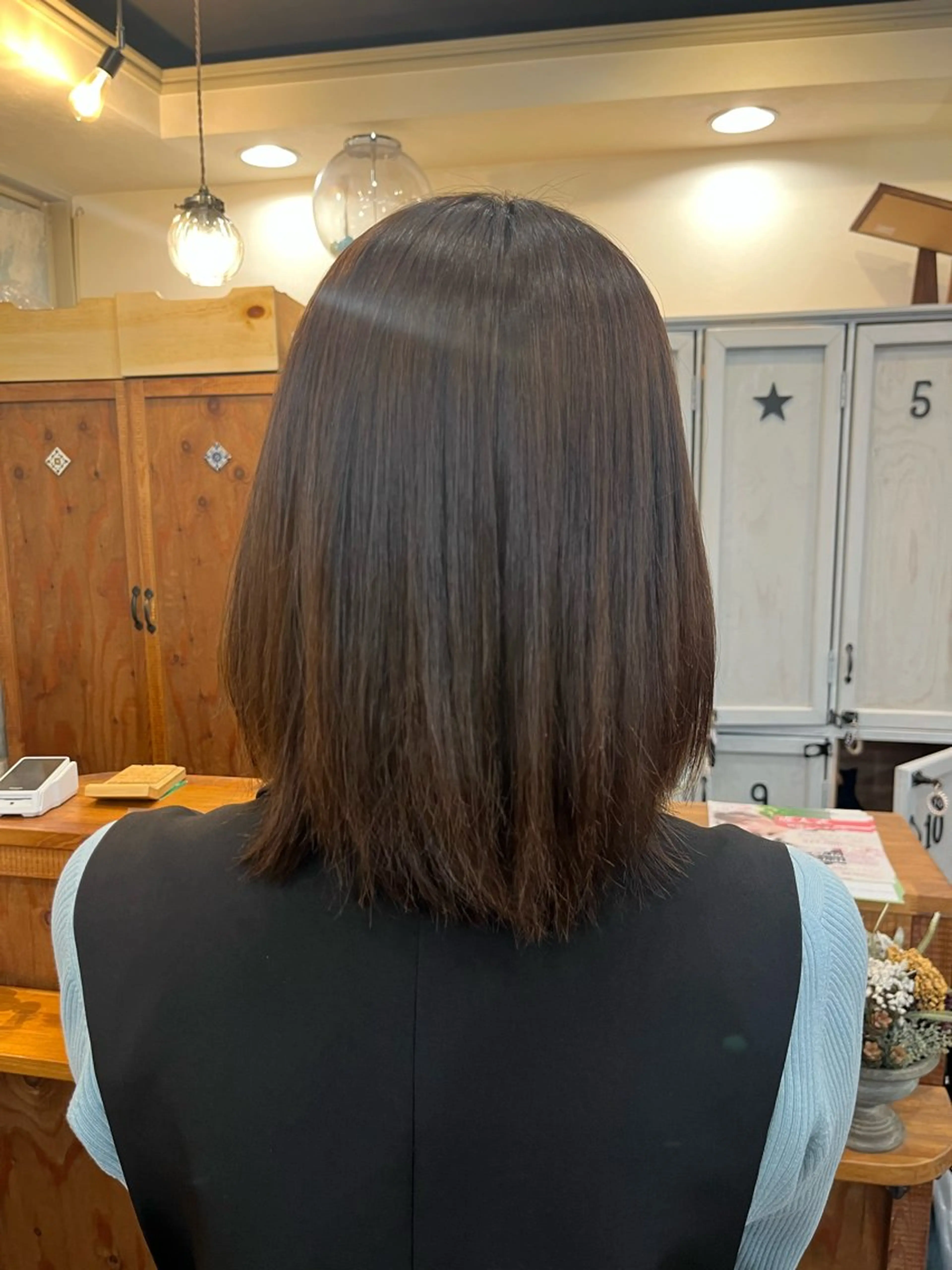 ミディアム 縮毛矯正 くろさわ あやか🌷のヘアスタイル