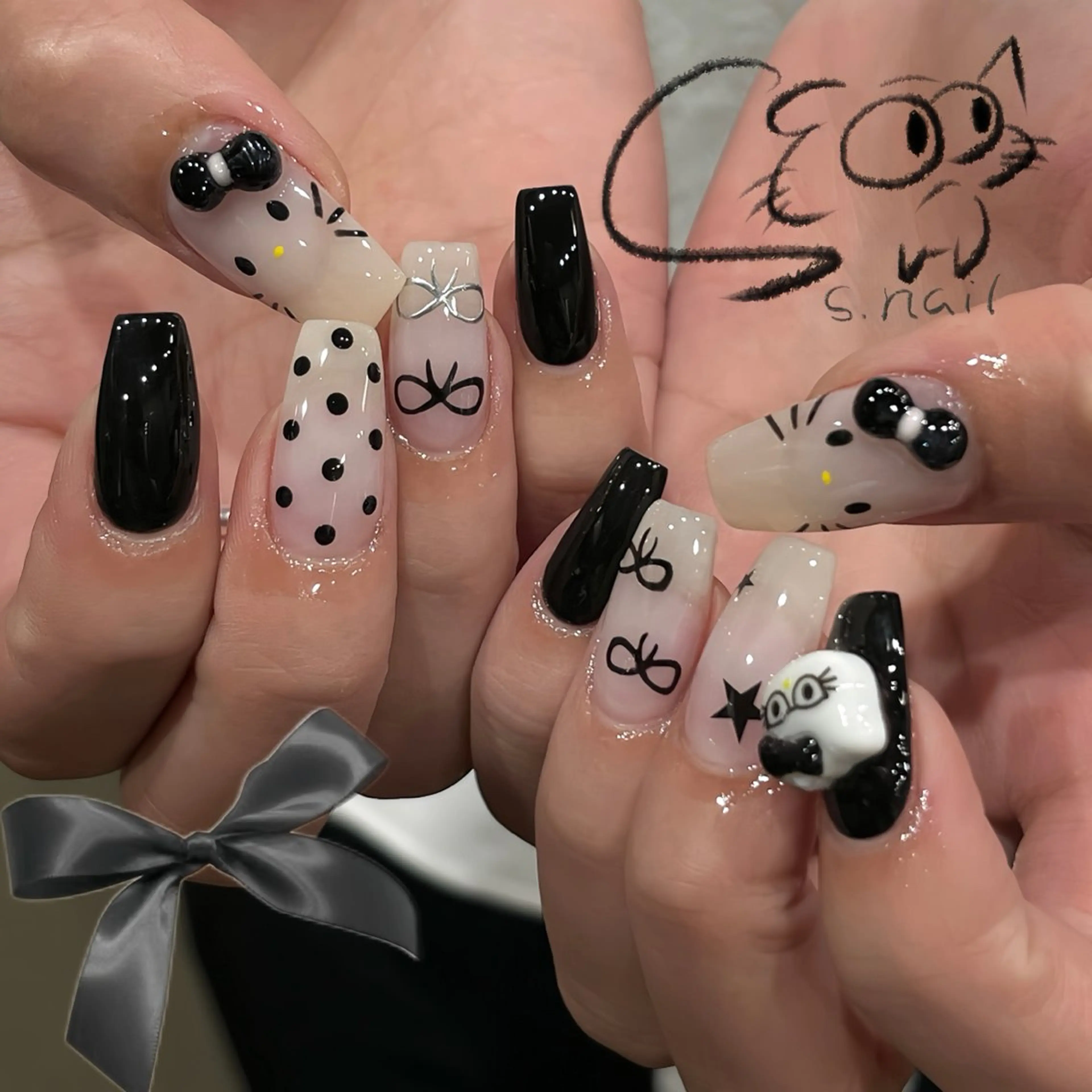 ネイル チークネイル フレンチネイル グラデーション マグネットネイル ワンカラーネイル S.nail _のネイルデザイン