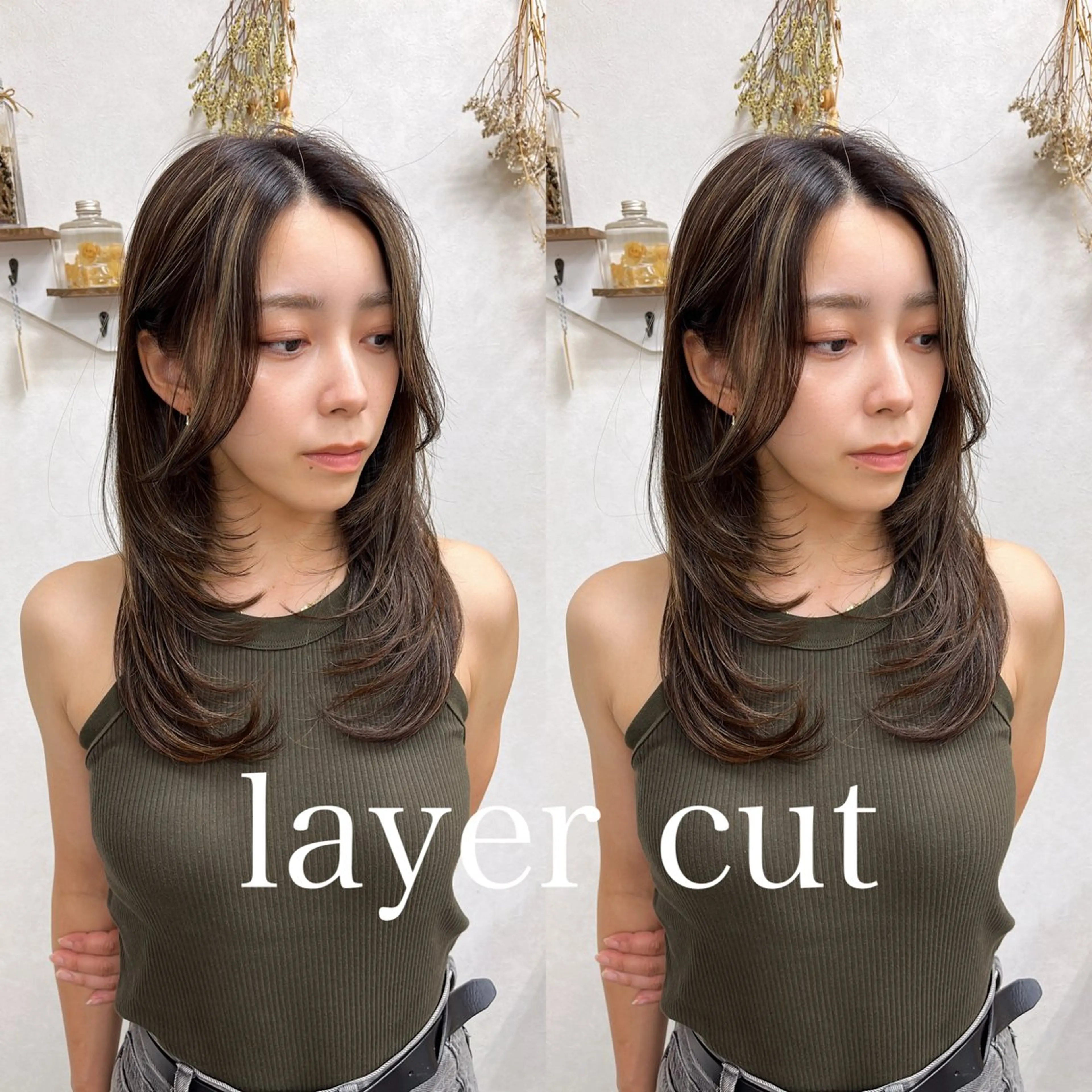 ロング ハイライト レイヤーカット ヘアカラー トリートメント issy/ハイライト ハイトーン／レイヤーのヘアスタイル