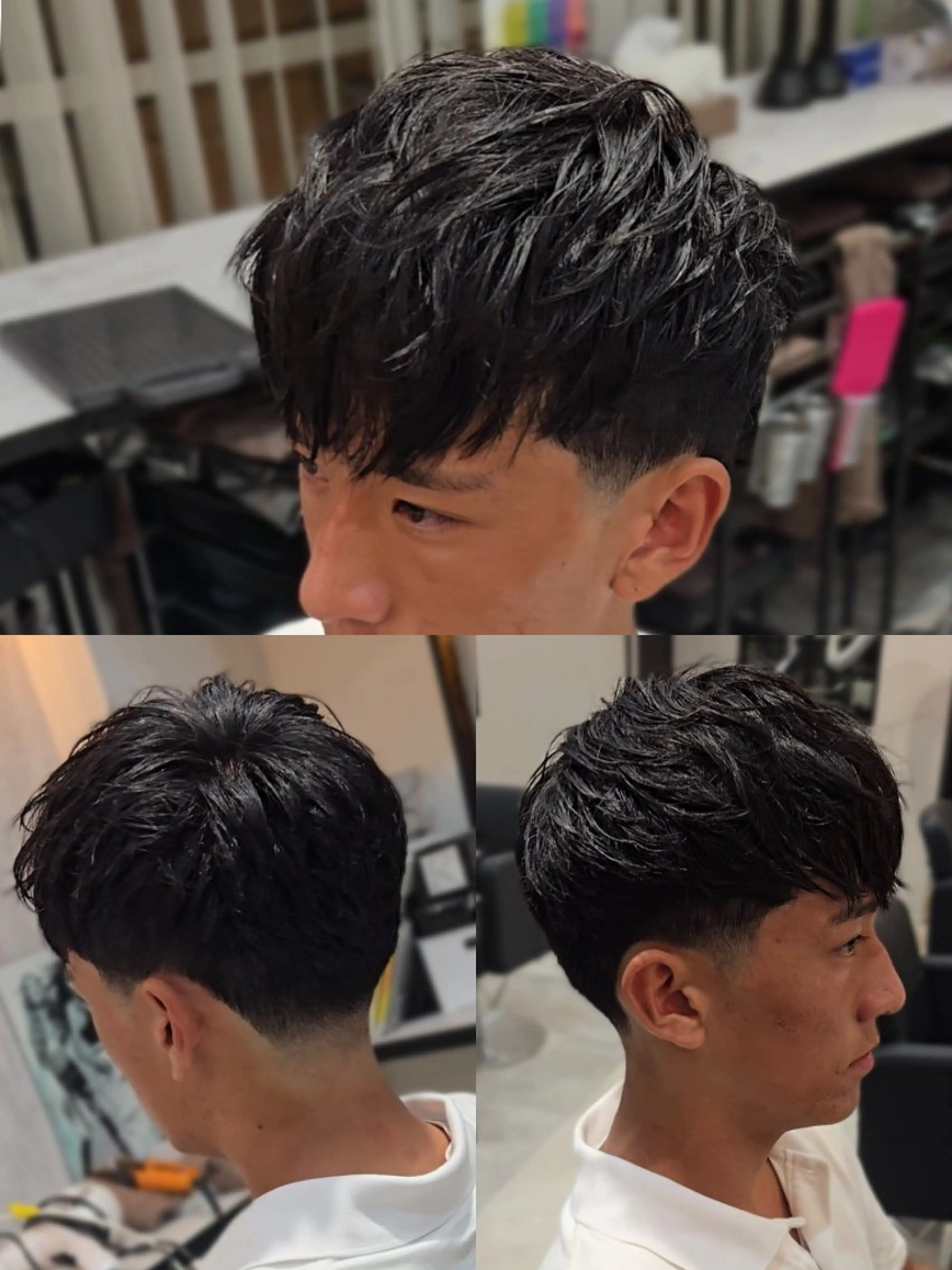 メンズ ショート メンズパーマ 刈り上げ カット ヘアセット LEN名古屋/パーマ 海外ヘア/メンズ特化のヘアスタイル