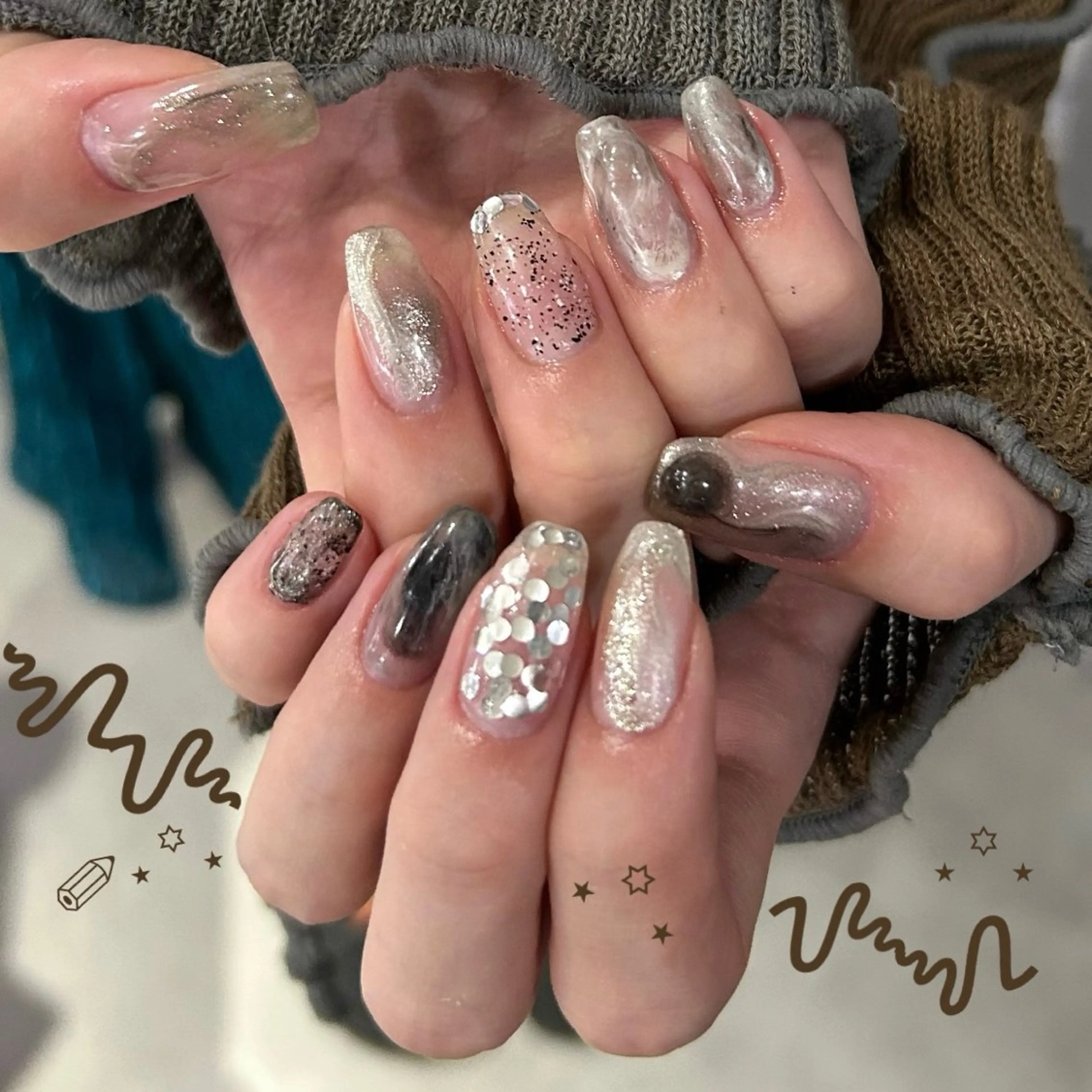 ネイル ハンドネイル フットネイル ASA nail / アート☀︎ニュアンスのネイルデザイン