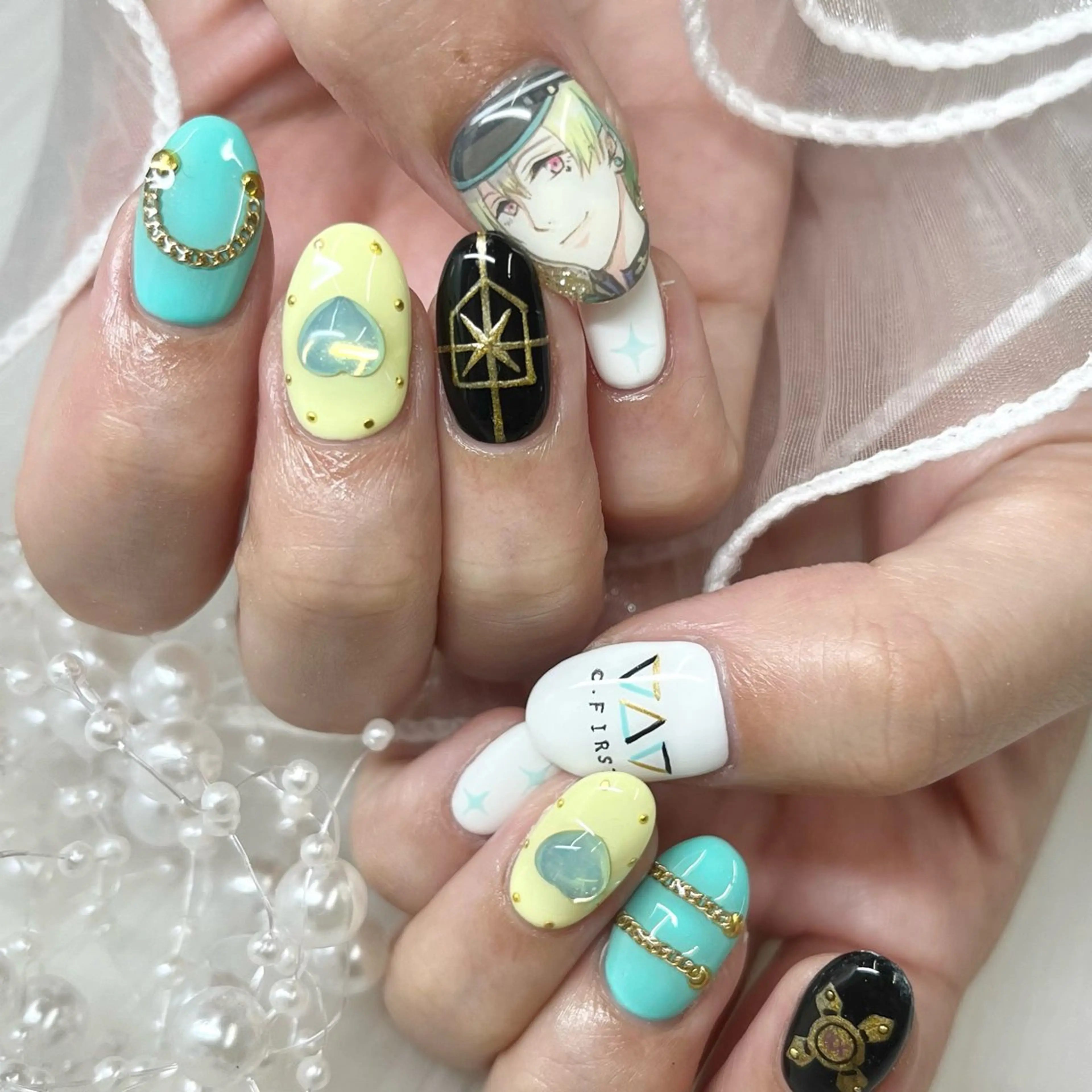 ネイル ハート ハンドネイル 池袋痛ネイル Nok. 渡辺のネイルデザイン