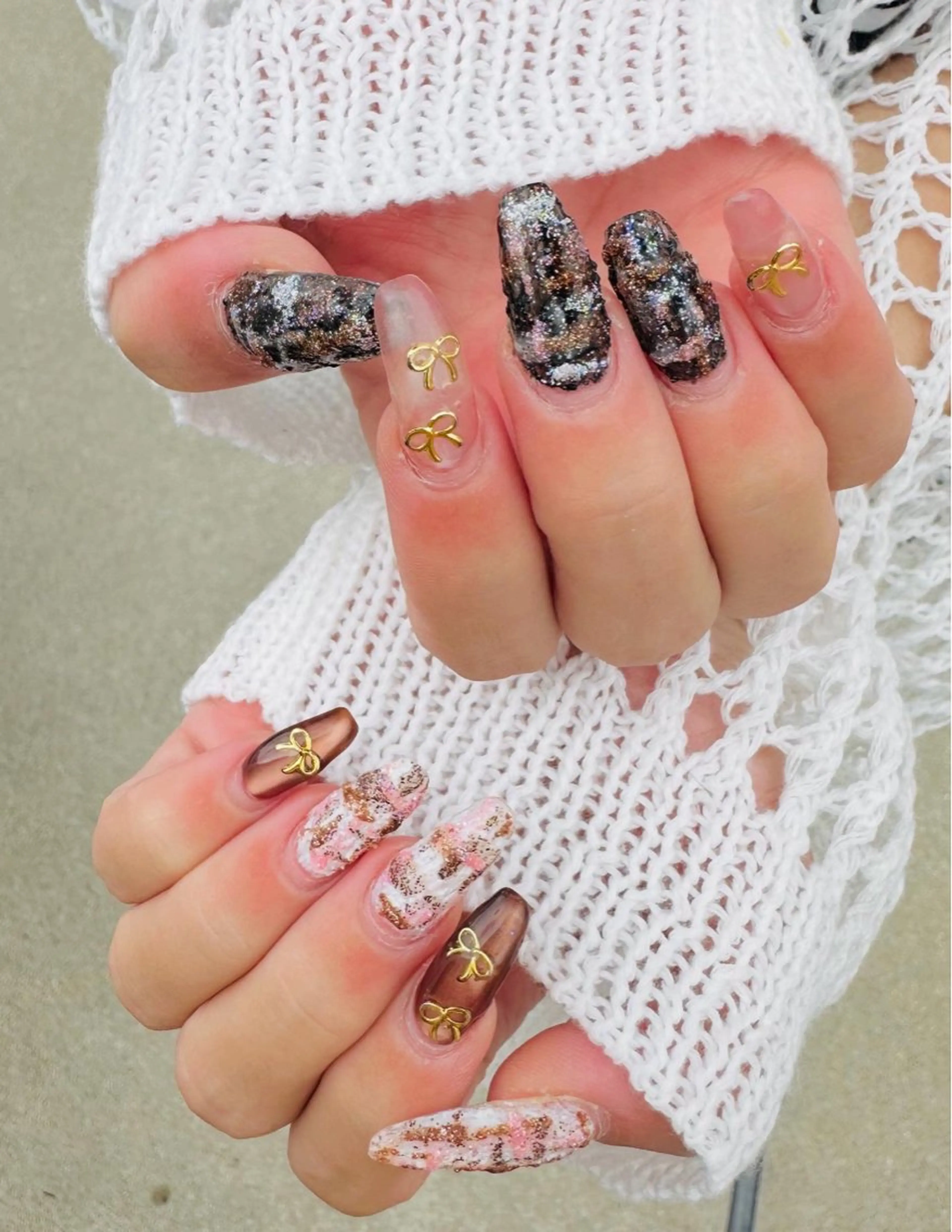 ネイル ツイードネイル ハンドネイル 田端 笑理菜のネイルデザイン