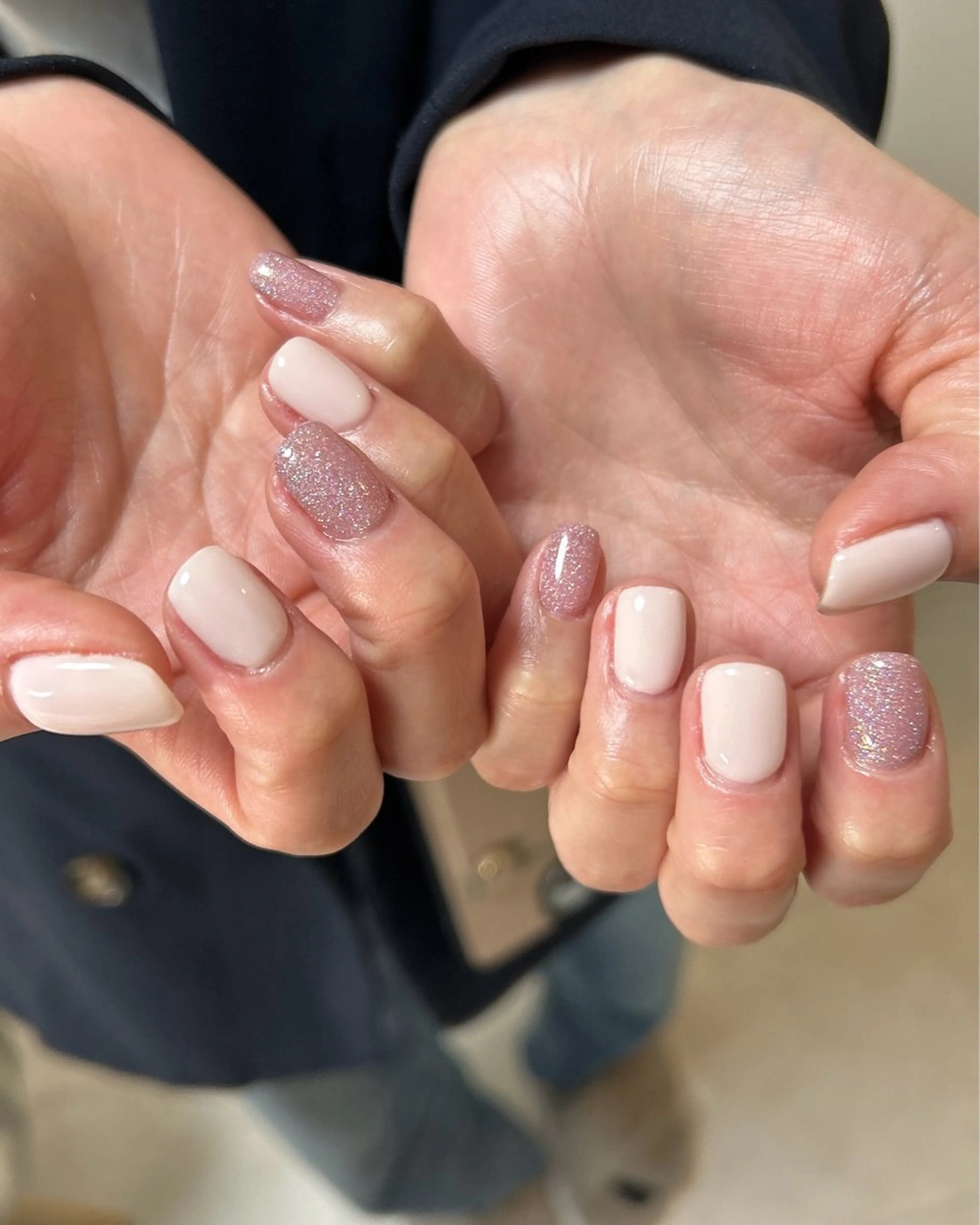 ネイル ラメ(グリッター) ワンカラーネイル 春ネイル ハンドネイル ten nail salon　かえでのネイルデザイン