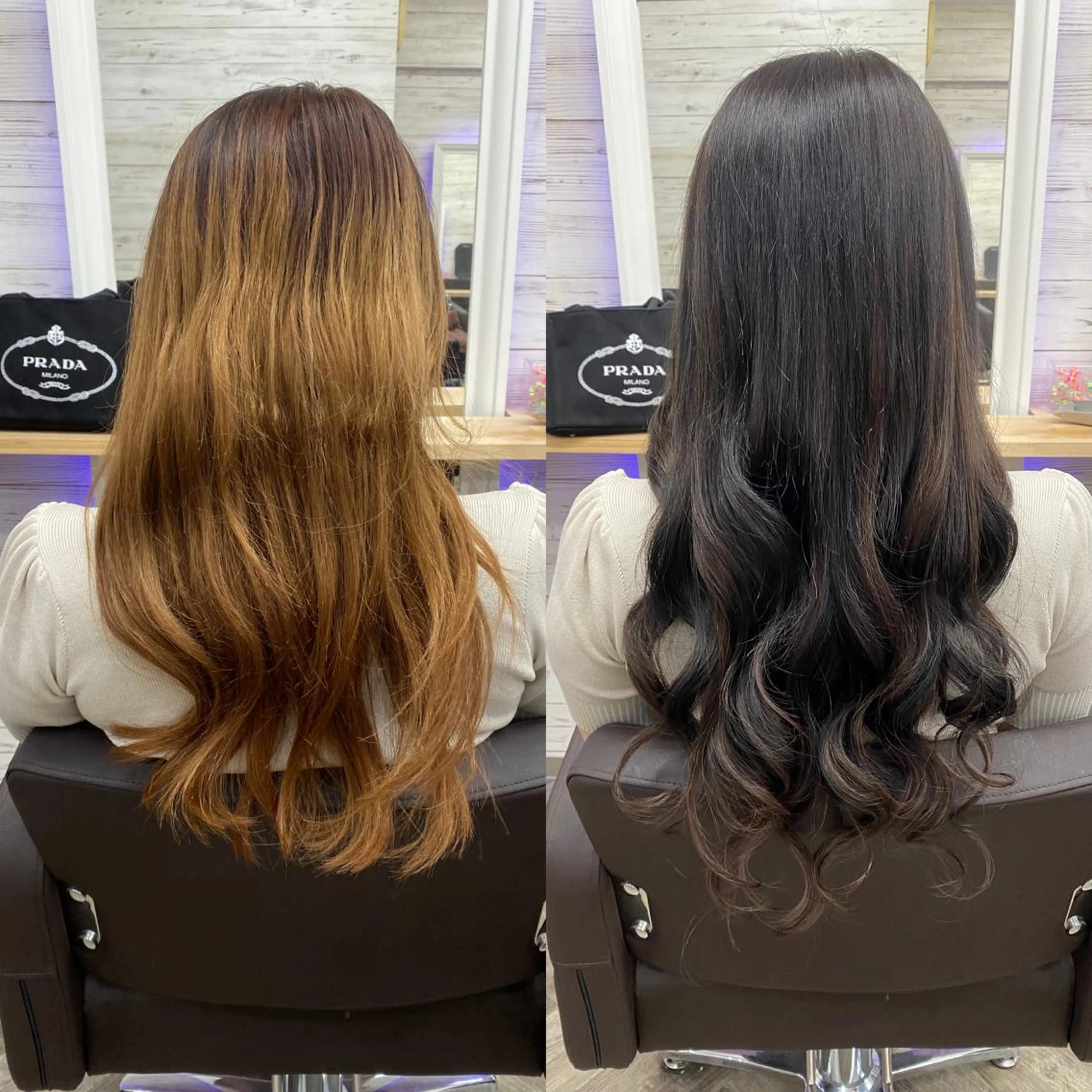 ロング カラー ヘアアレンジ アイブロウ ショートボブ 編み込みエクステ シールエクステ バレイヤージュ ベージュカラー LAVENDIA 初音のヘアスタイル