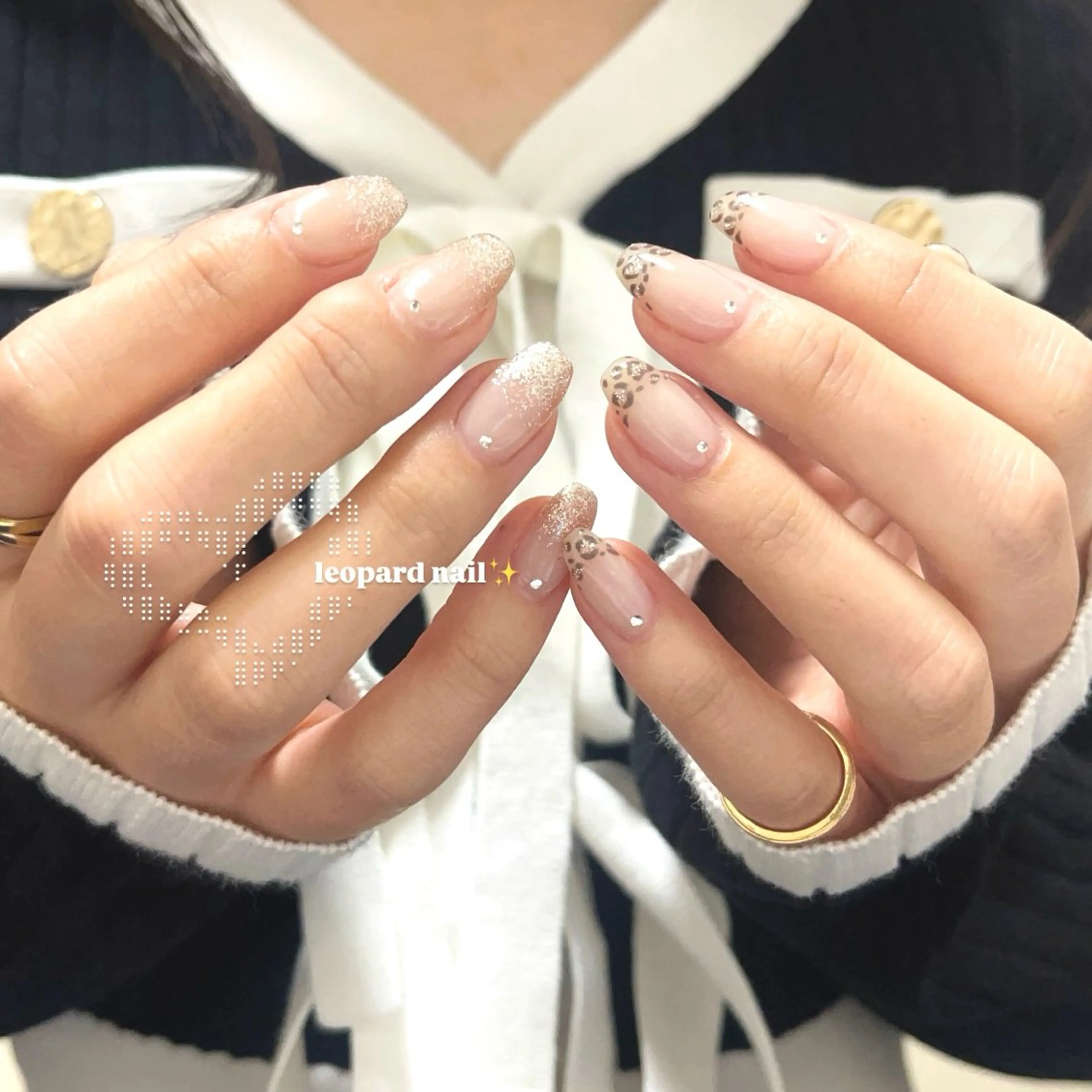 ネイル アニマル柄 フラッシュネイル フレンチネイル ジェルネイル グラデーション ハンドネイル 🌷Gemini nami🌷のネイルデザイン