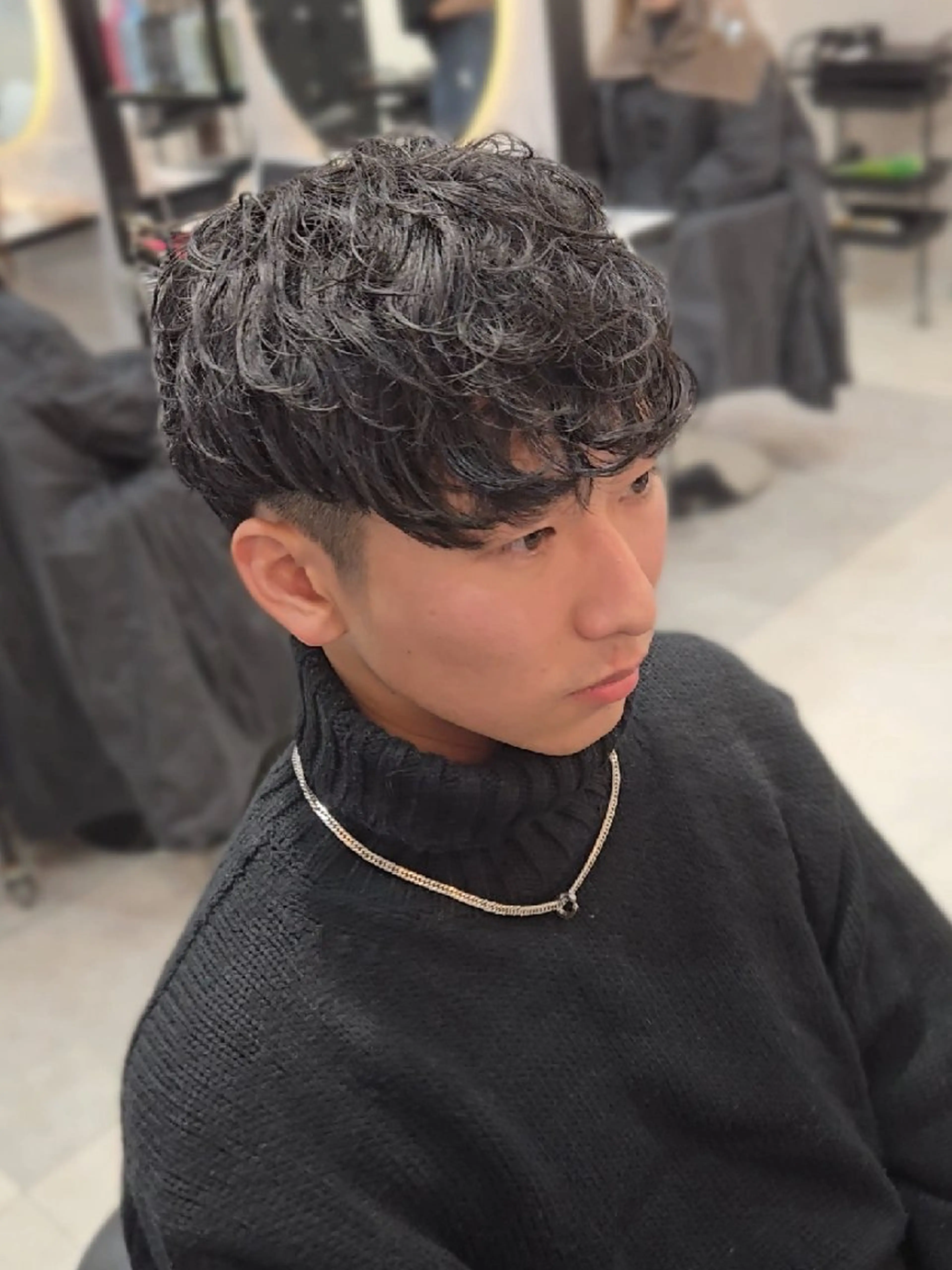 メンズ ミディアム ミディアムパーマ マッシュ メンズパーマ くせ毛 カット ヘアセット LEN名古屋/パーマ 海外ヘア/メンズ特化のヘアスタイル
