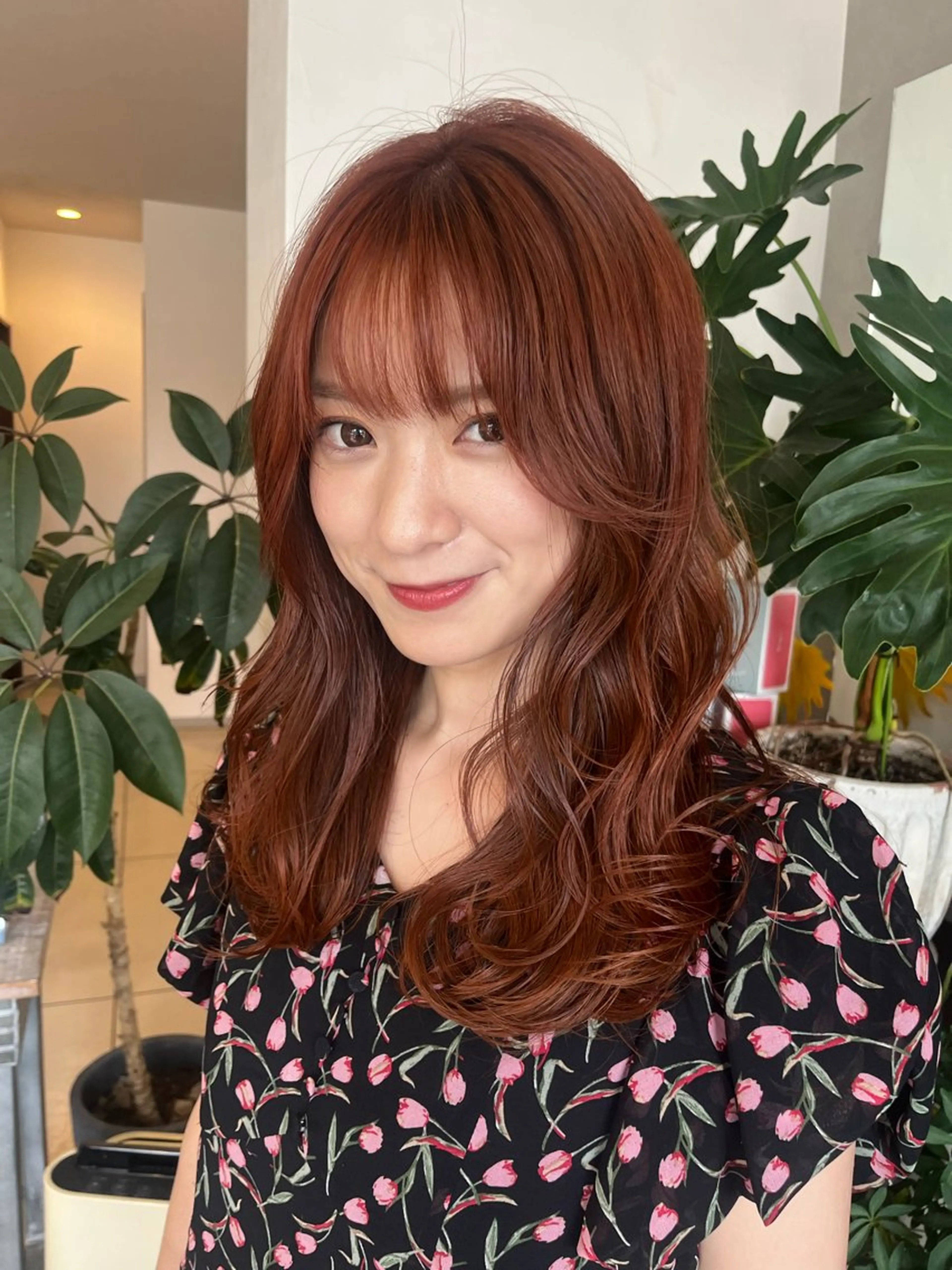 セミロング カラー 柔らかい艶暖色 レイヤー🫧姫汝のヘアスタイル