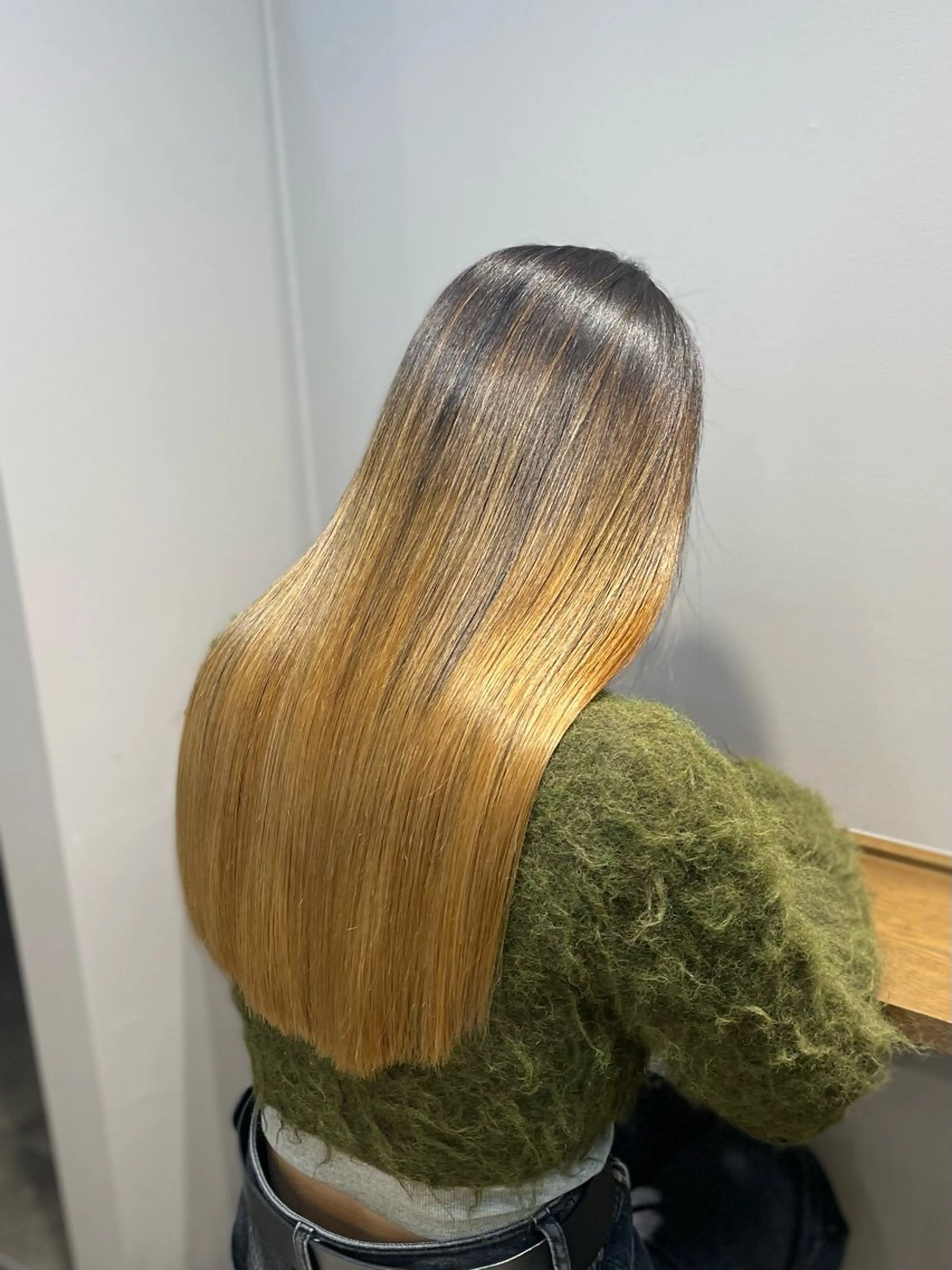 ロング レイヤーカット 複雑履歴に対応ブリー チ無しダブルカラーのヘアスタイル