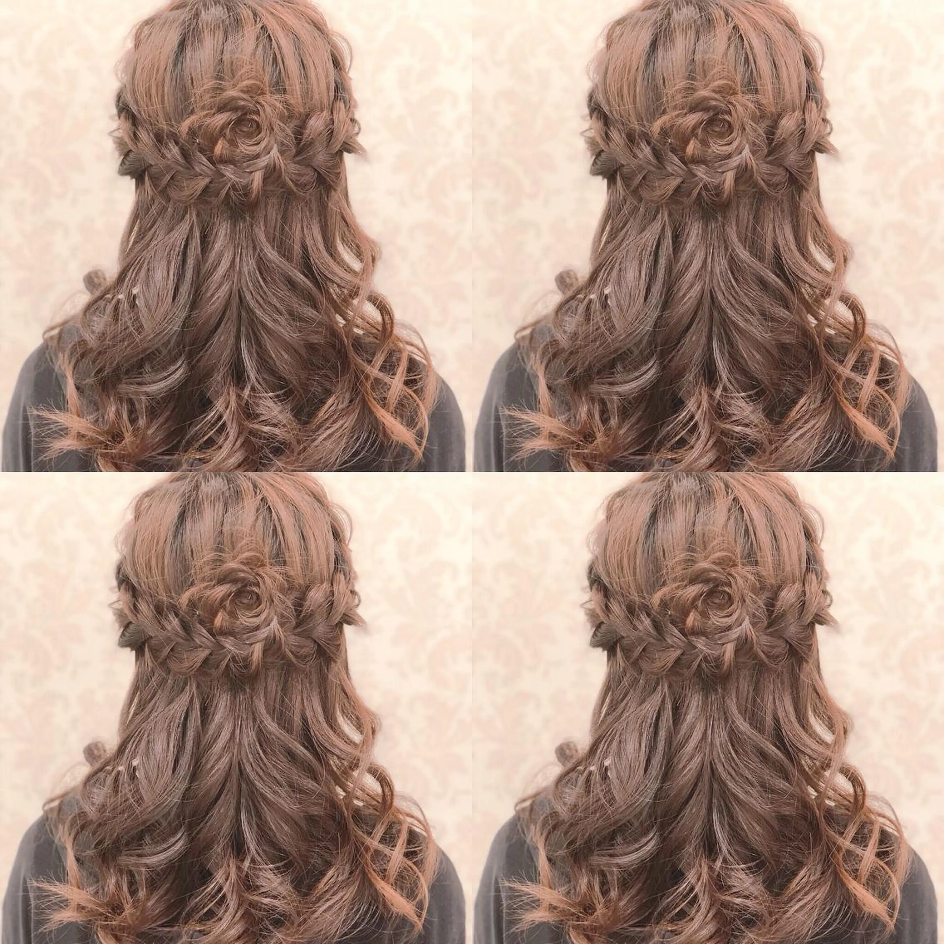 ミディアム ヘアアレンジ ハーフアップ ヘアセット 🌷MAYU 🌷のヘアスタイル