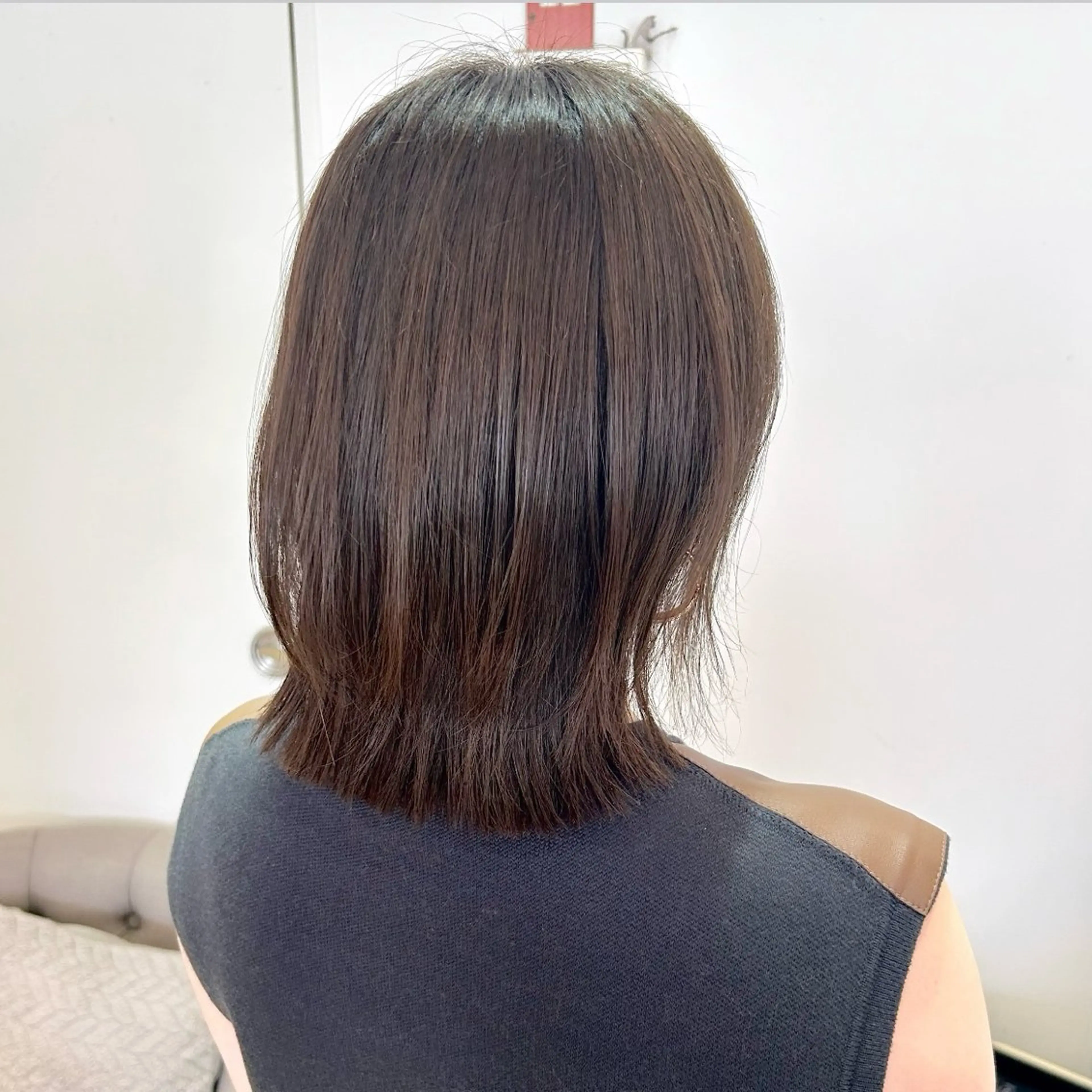 ミディアム カラー ヘアアレンジ カット ヘアカラー 吉水 彩乃 /ボブ/艶感カラーのヘアスタイル