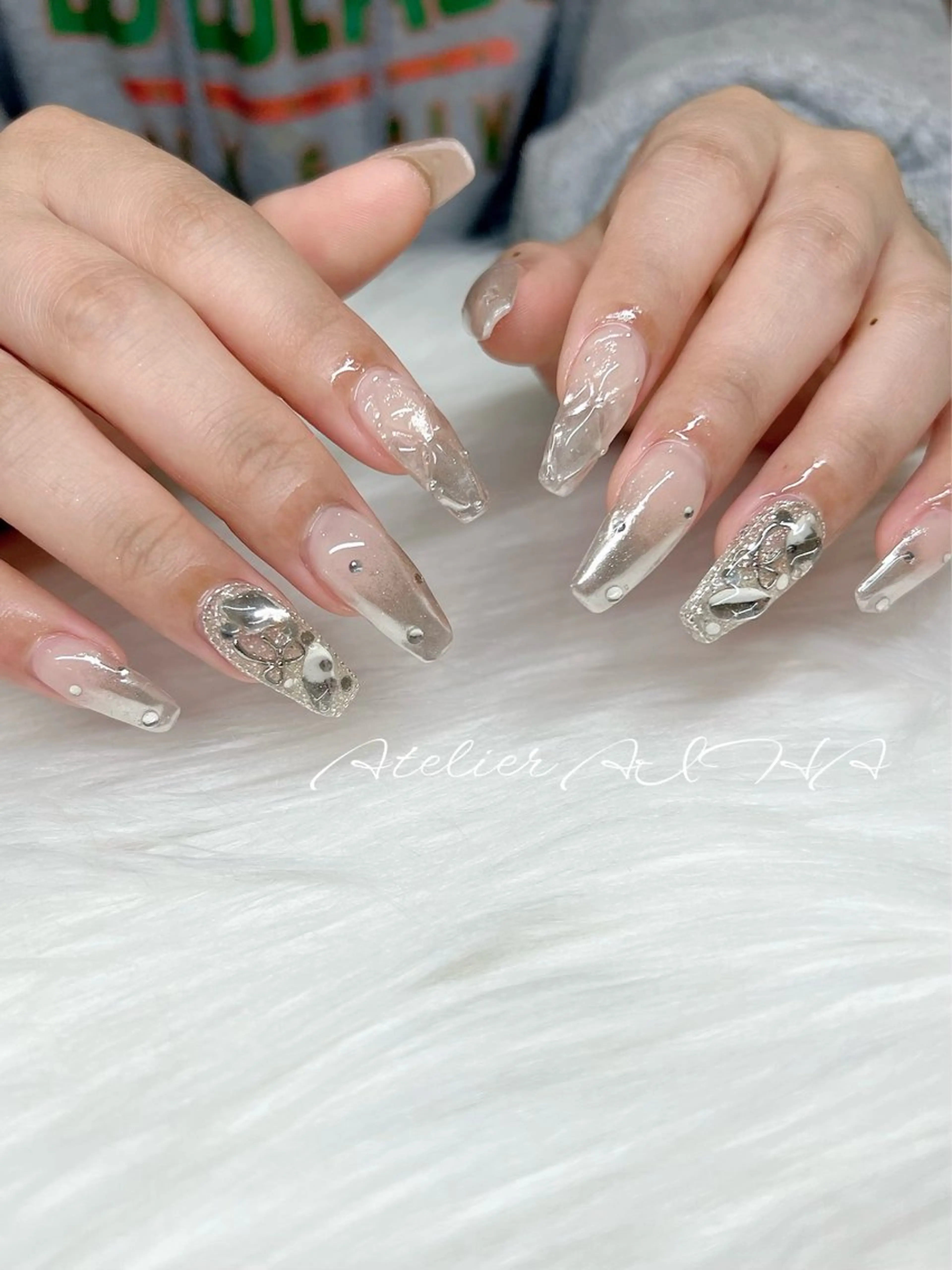 ロング ハンドネイル アトリエAIHA★ フィルイン推奨サロンのネイルデザイン