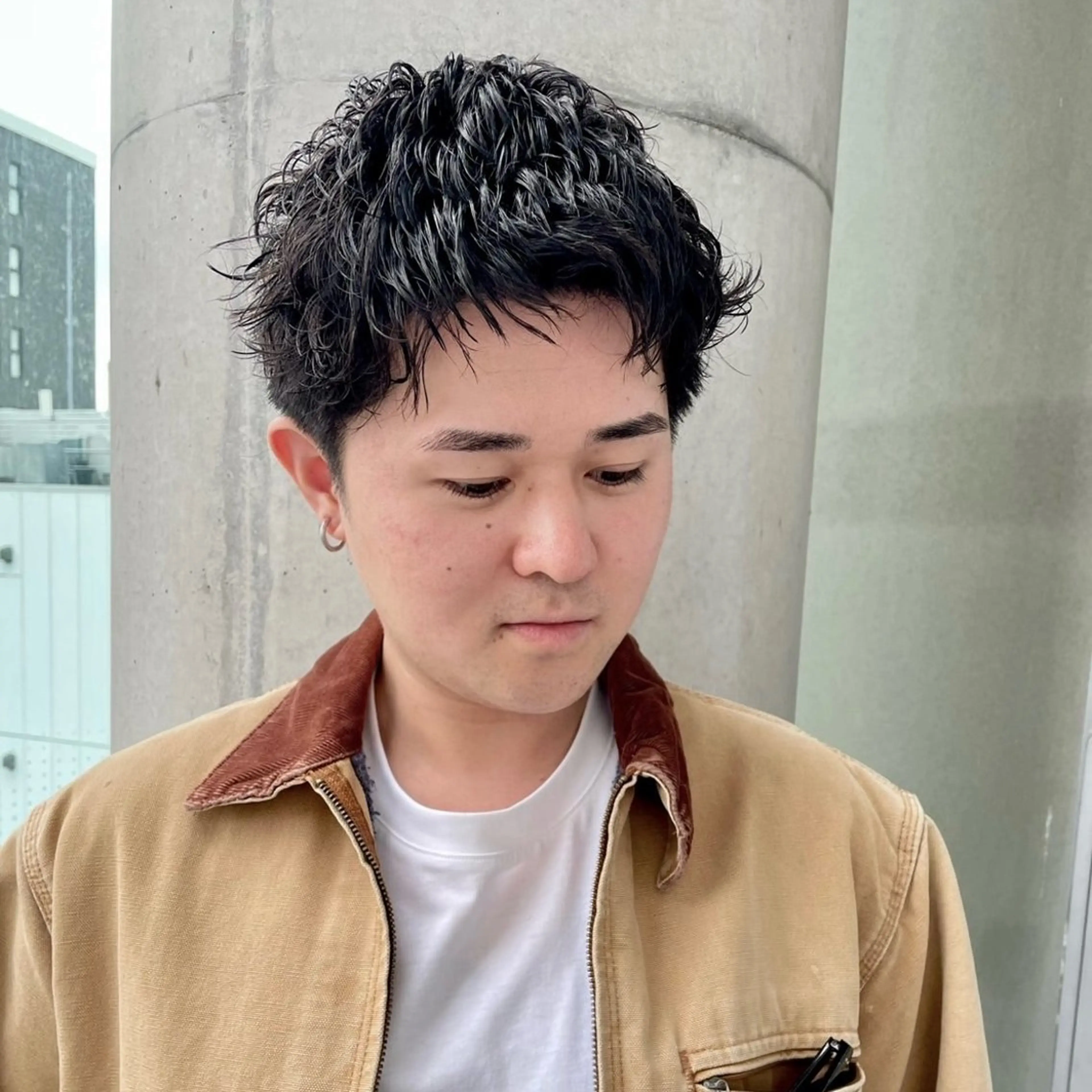 ショート パーマ メンズ メンズパーマ メンズショート スパイキーショート ショートヘア カット パーマ ⚾️横浜メンズカット 阿部龍馬🍺🍔のヘアスタイル