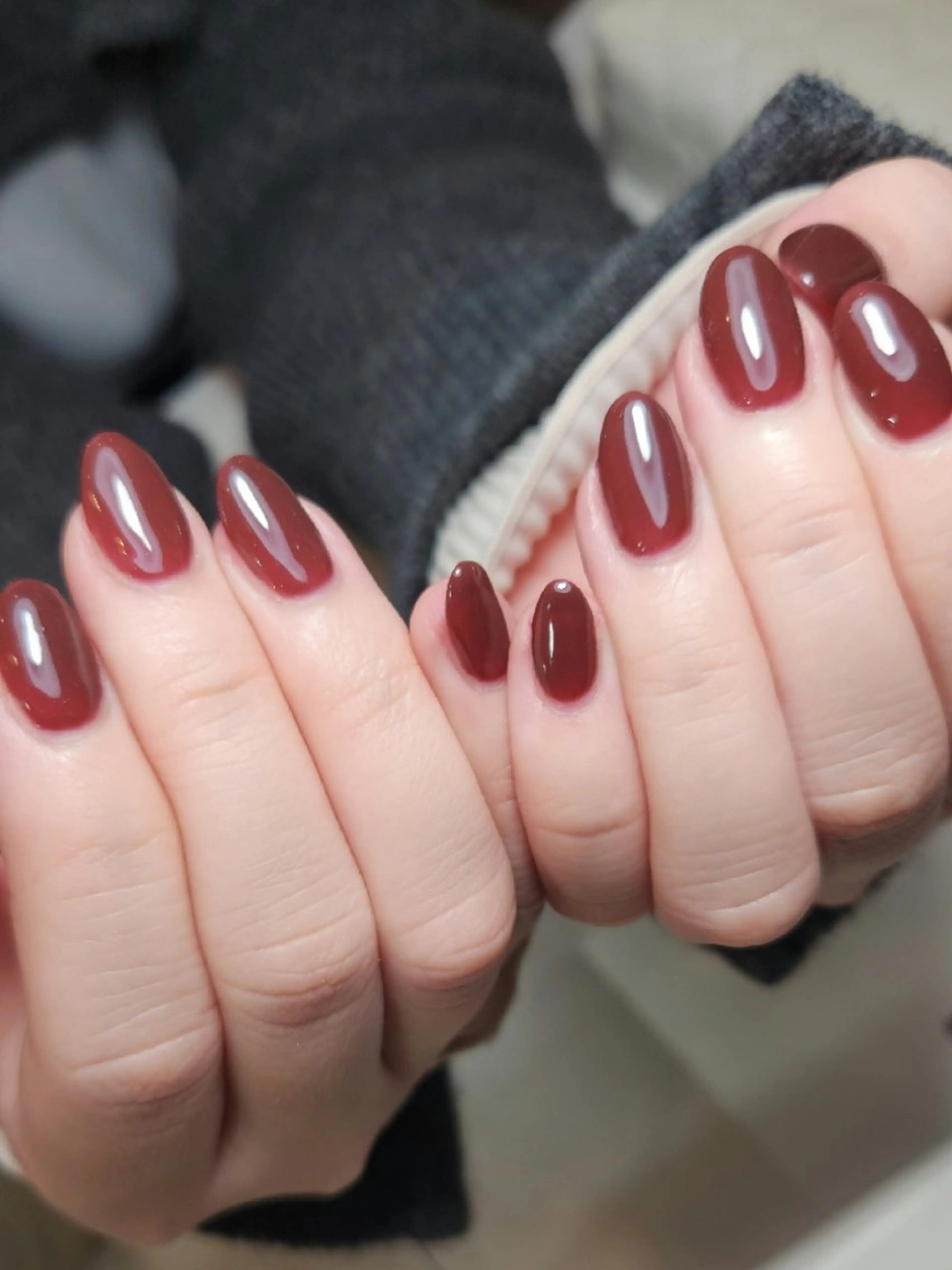 ネイル ボルドー ワンカラーネイル ハンドネイル Non.中目黒nail所属・NailSalon  N.中目黒のネイルデザイン