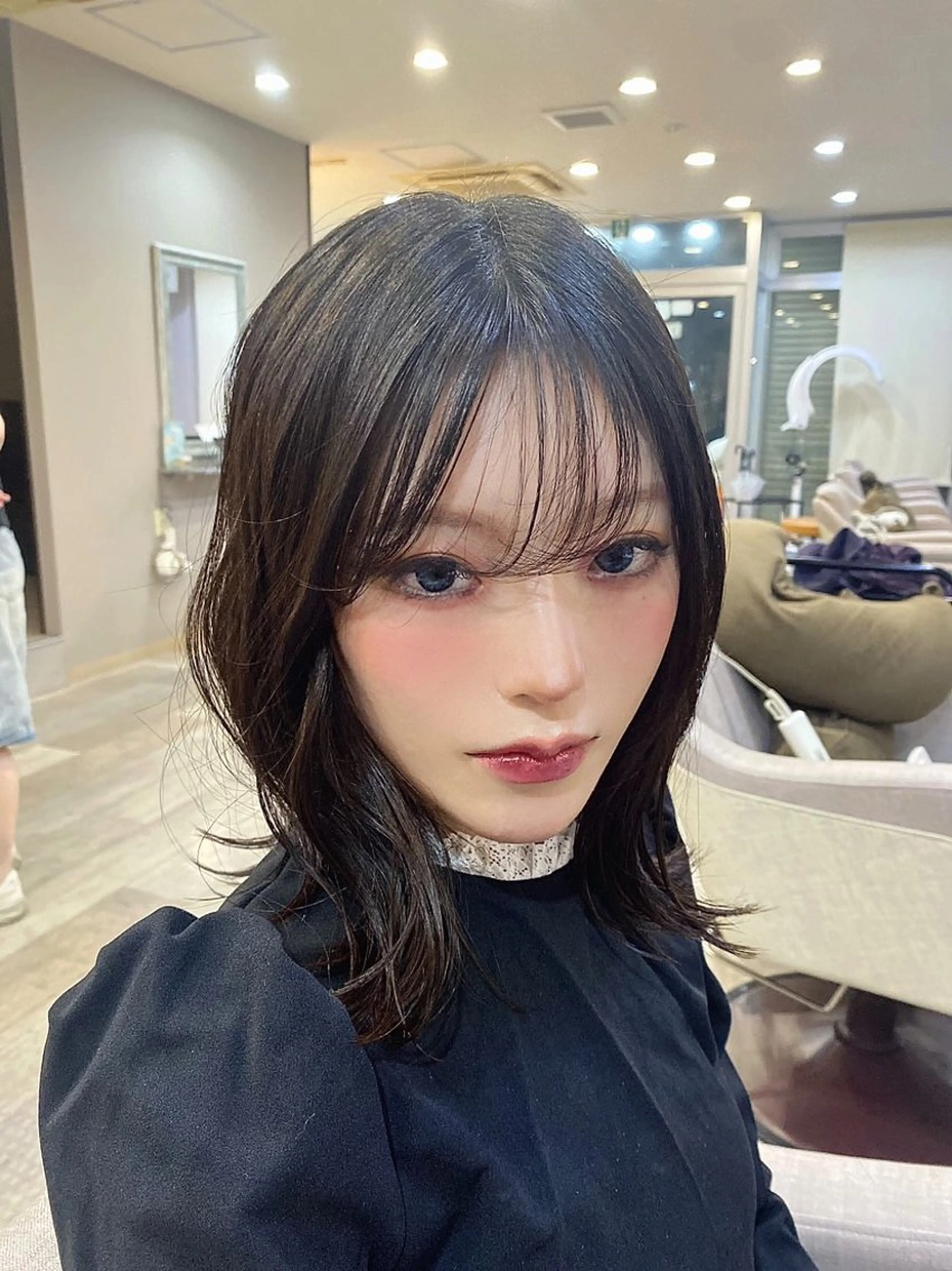 ミディアム ヘアアレンジ レイヤー/透けカラー ✨KANAのヘアスタイル