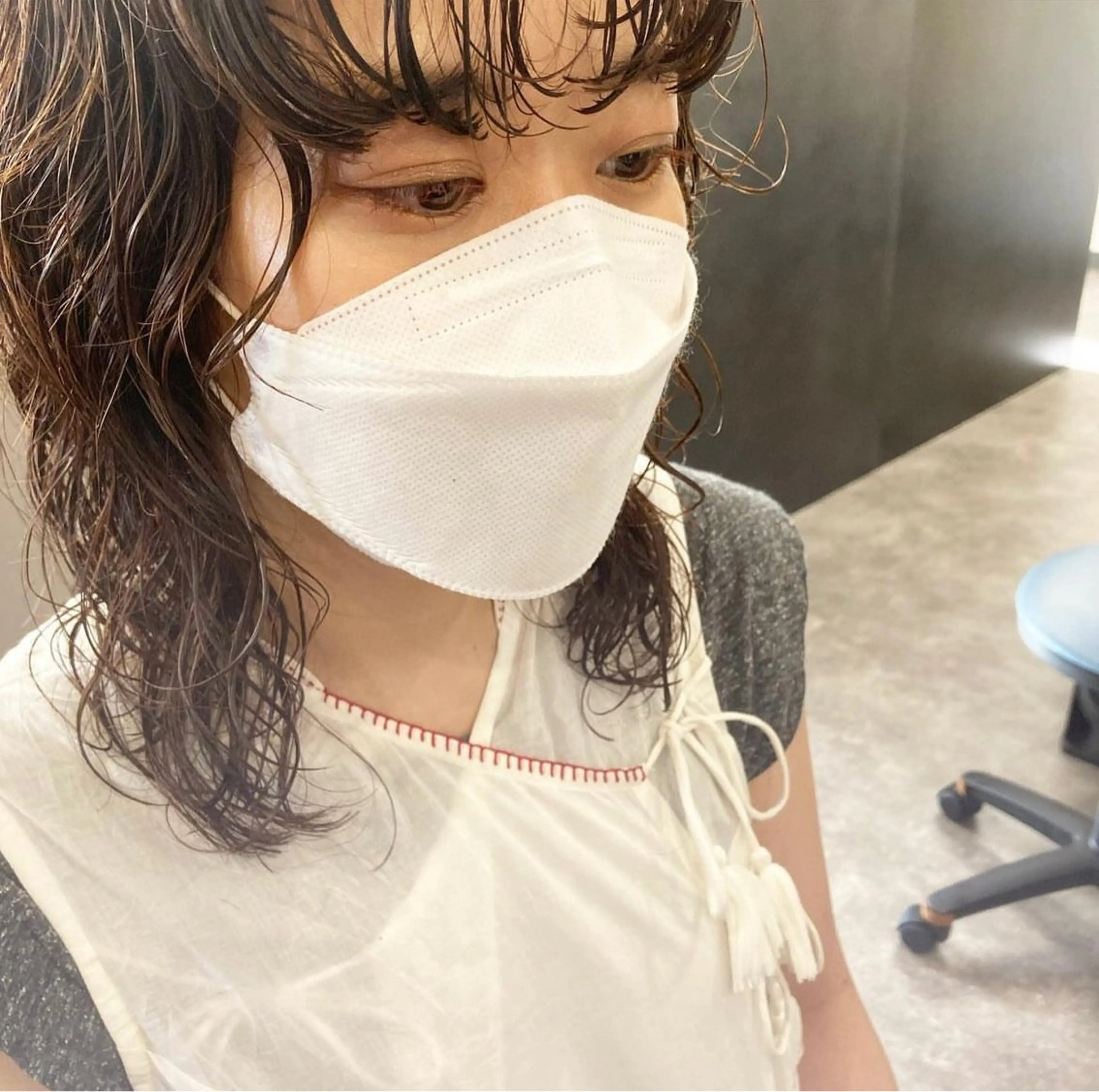 セミロング パーマ カット パーマ パーマ/透明感カラー 元町🌱takutoのヘアスタイル