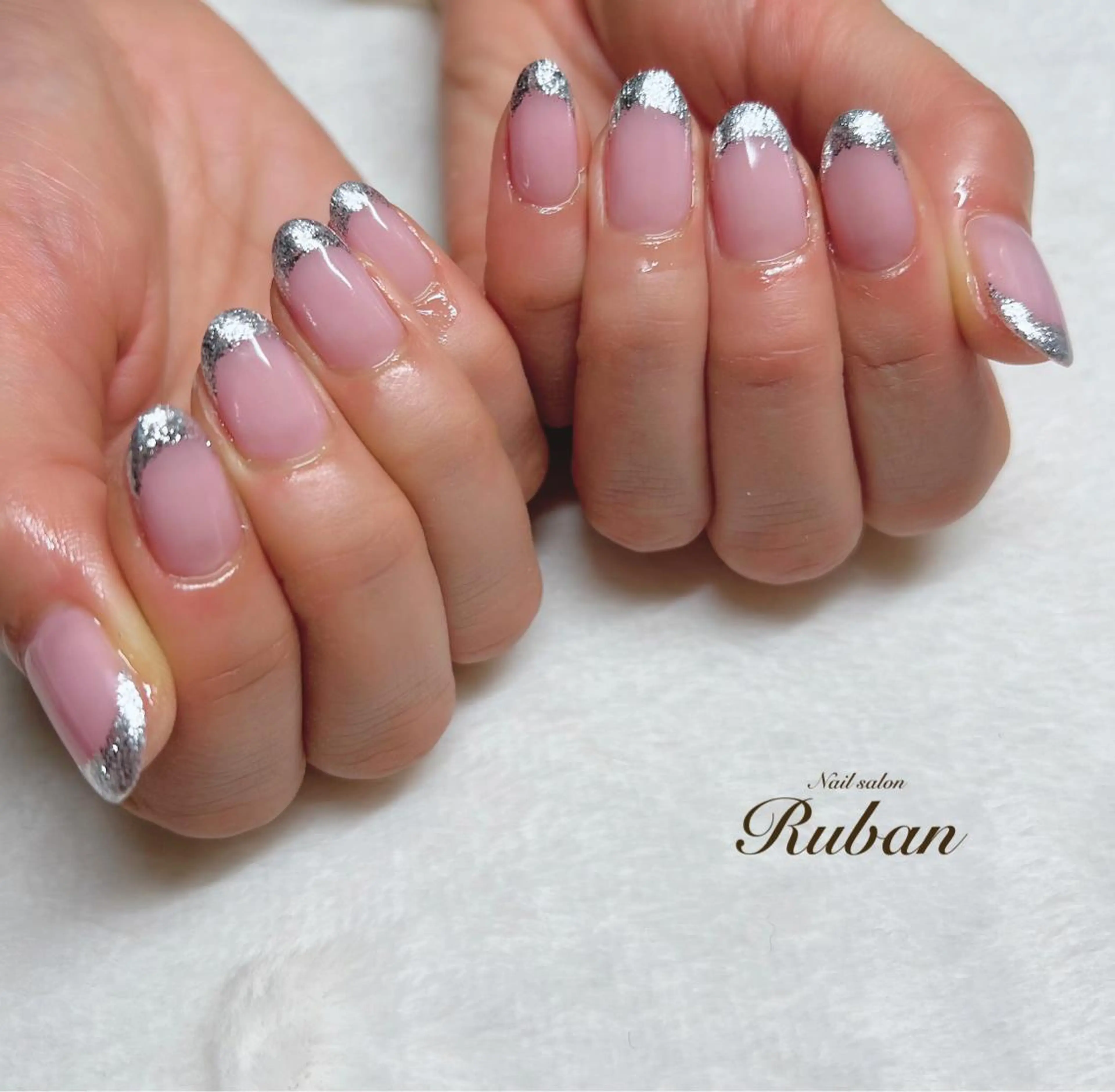 ネイル フレンチネイル ラメ(グリッター) Nail salon Rubanのネイルデザイン