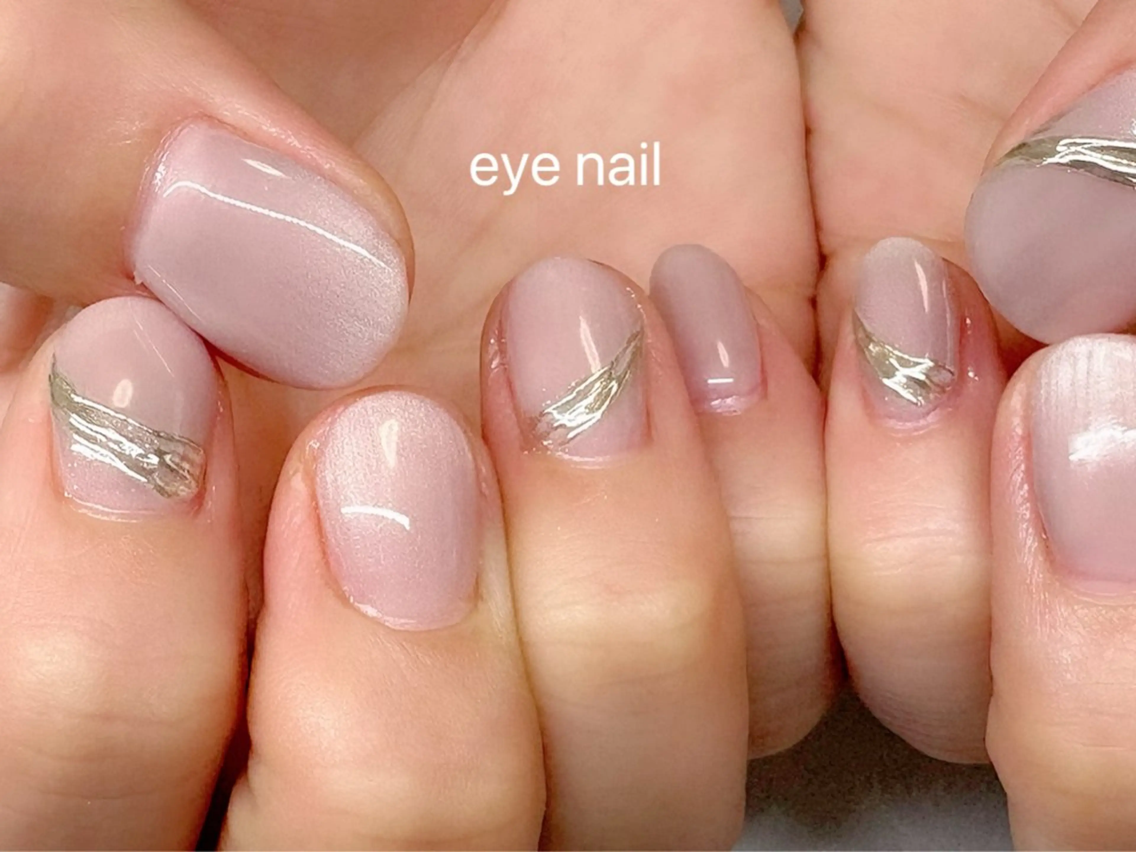 ネイル アートネイル マグネットネイル ピンク ストーンネイル ハンドネイル Eye nailのネイルデザイン