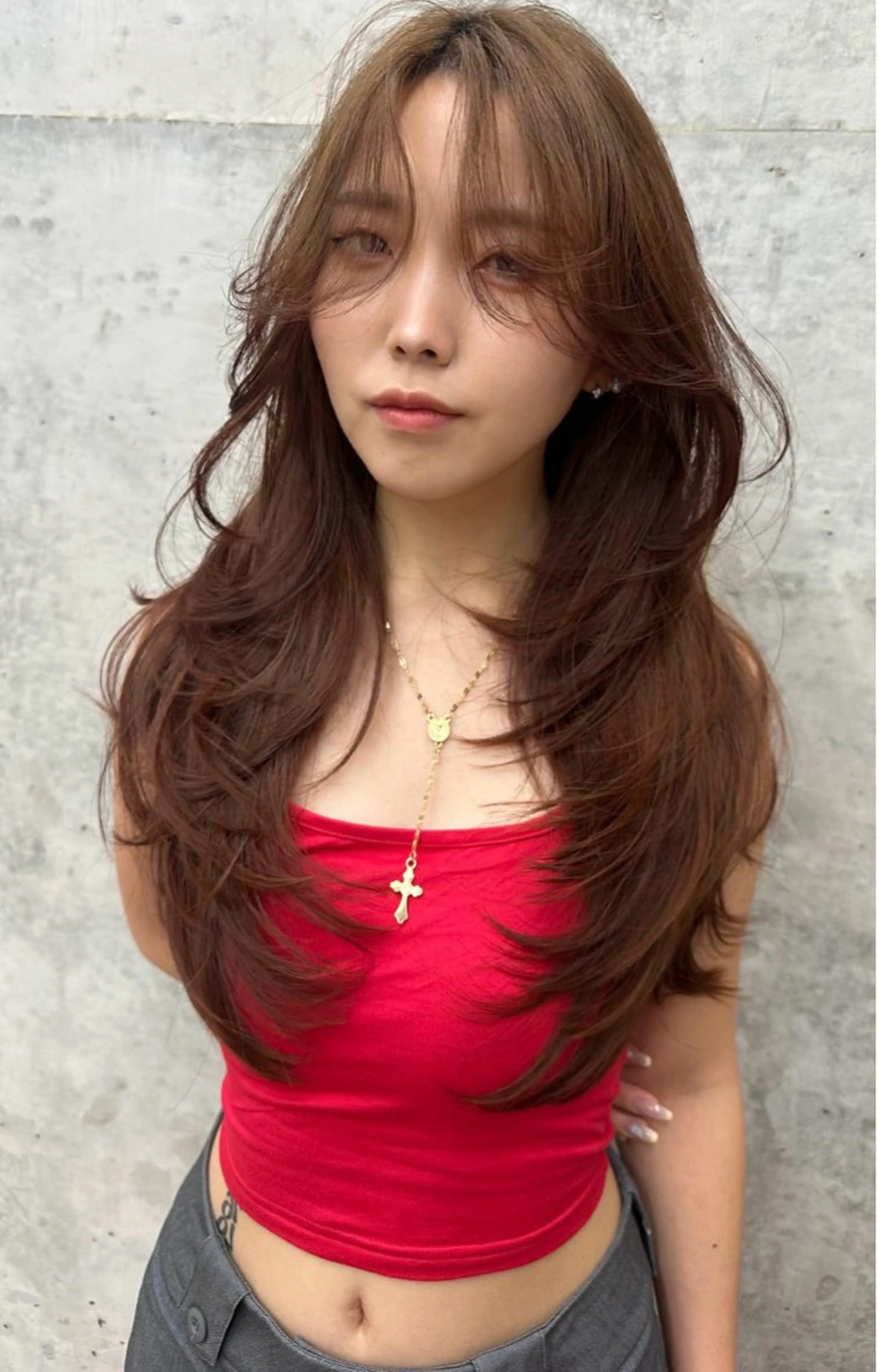 ロング カット 海外ヘア/美髪矯正 海外レイヤー/ヒラキのヘアスタイル
