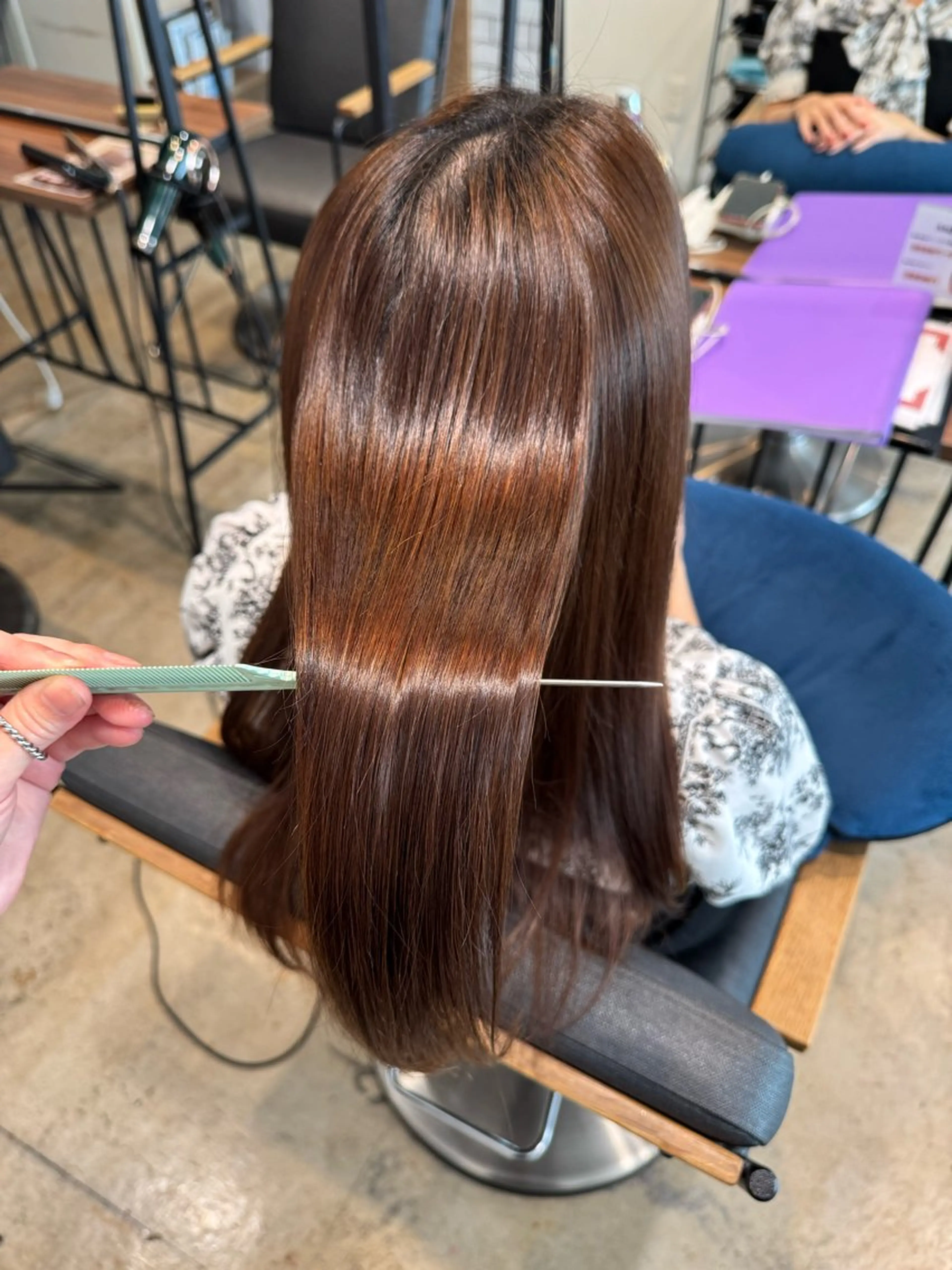 セミロング 縮毛矯正 レイヤー/大人ボブ 渡邉【日吉美容室】のヘアスタイル