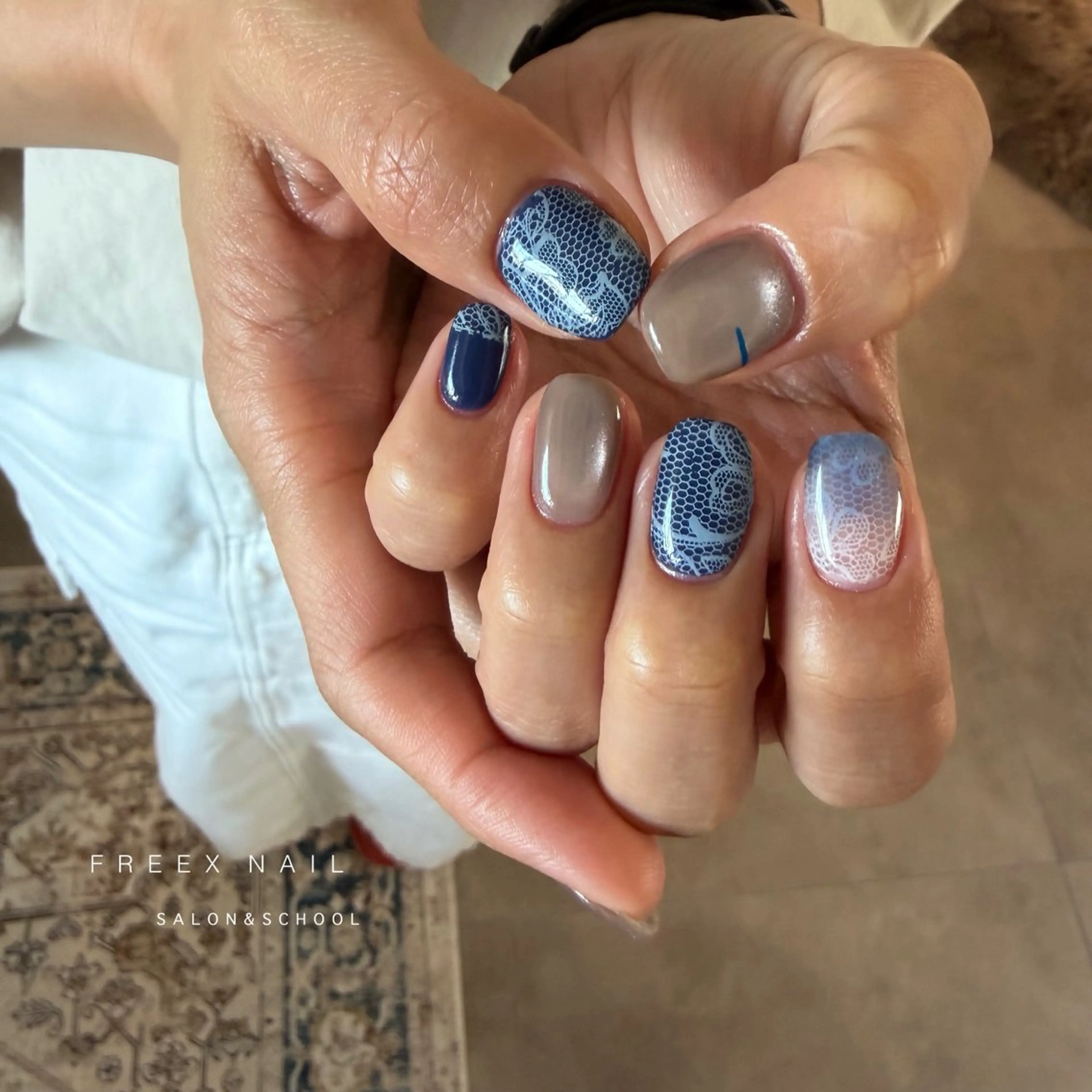 ネイル レース ハンドネイル ハンドケア freex nail /ニュアンス/個性派のネイルデザイン