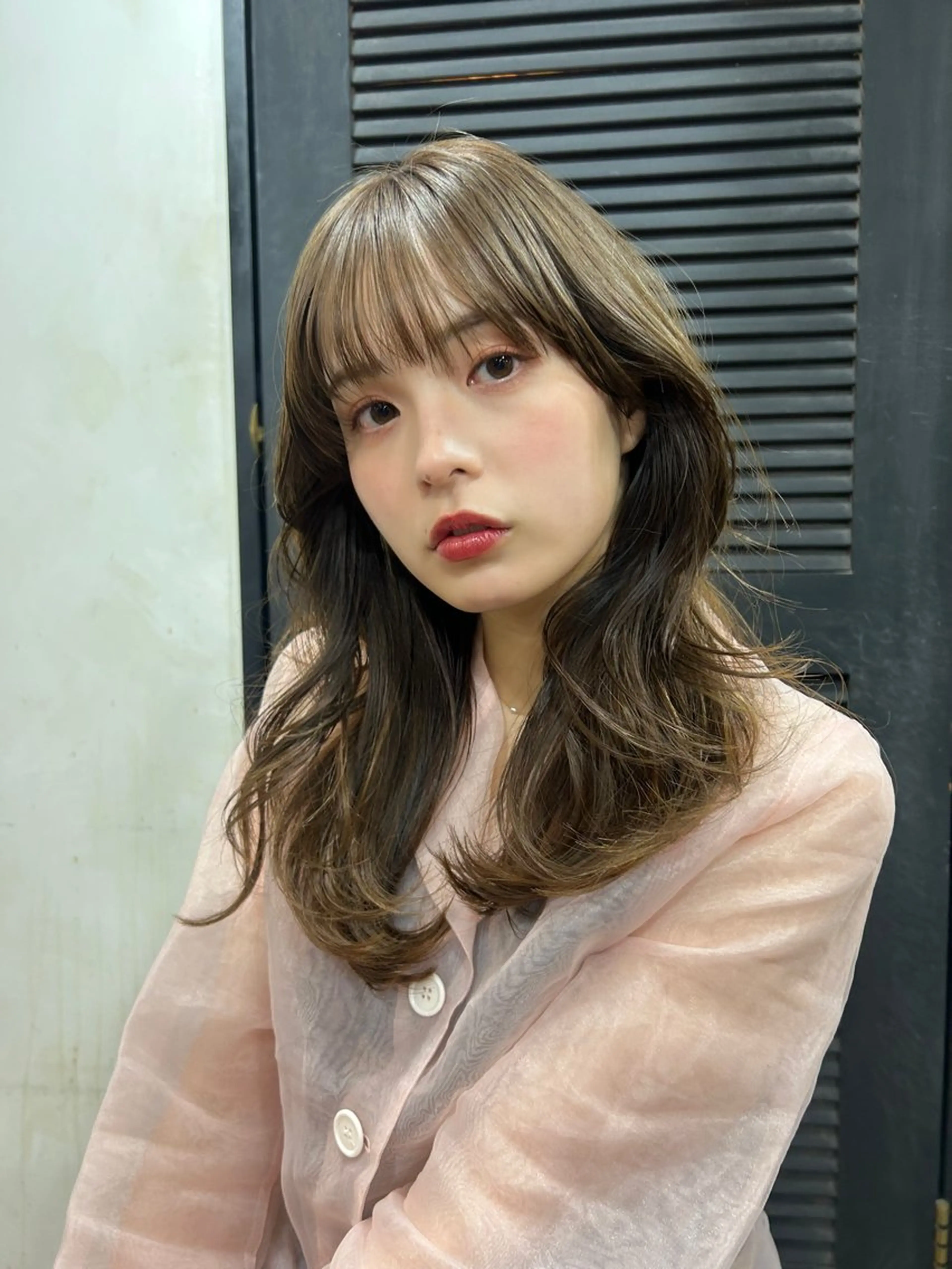 セミロング カラー パーマ カット ヘアカラー レイヤー/透明感/ ブリーチなし/わかなのヘアスタイル