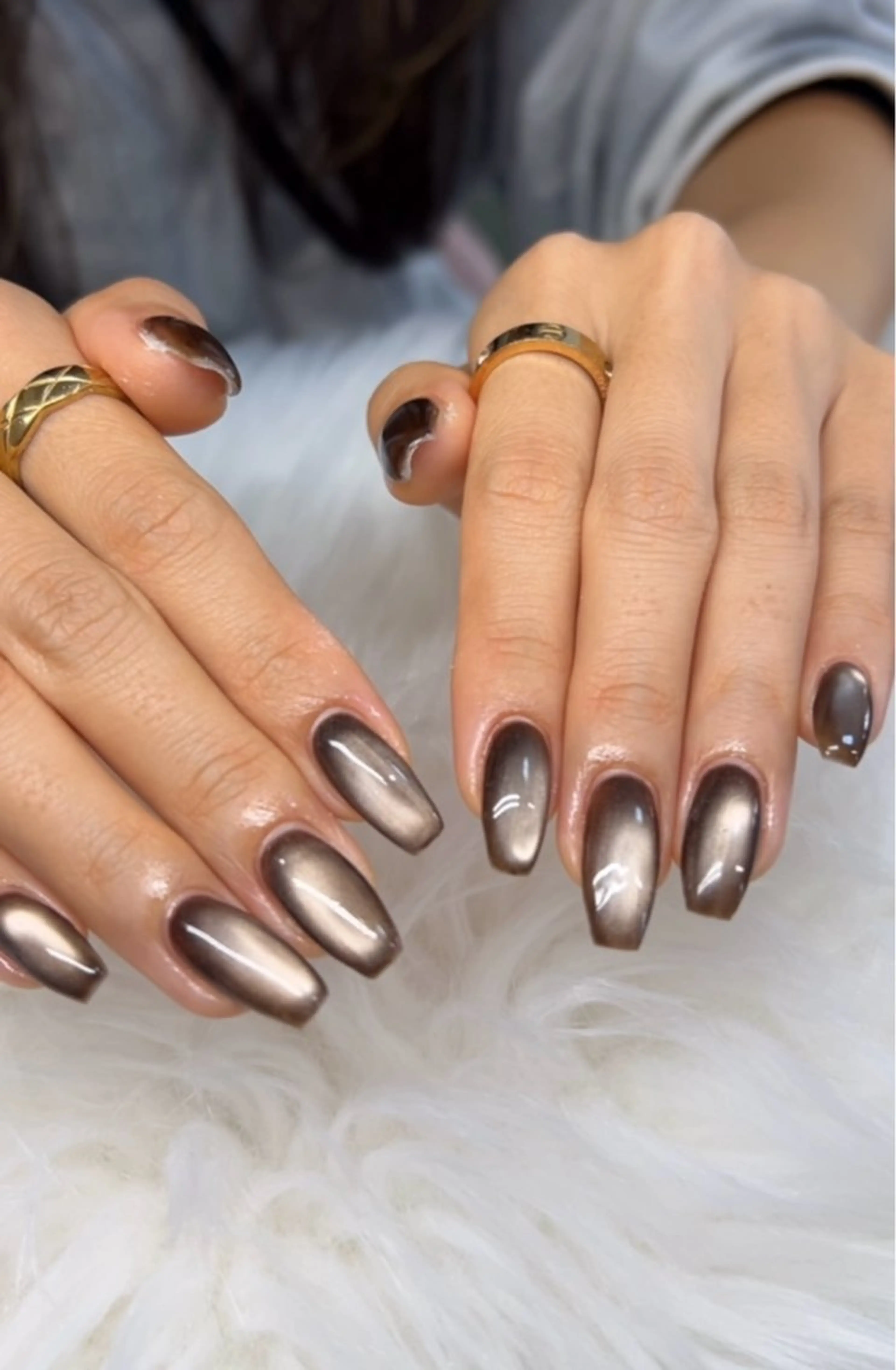 ネイル アートネイル オーロラネイル チークネイル 長さ出し フットネイル ハンドネイル Chan nailsのネイルデザイン