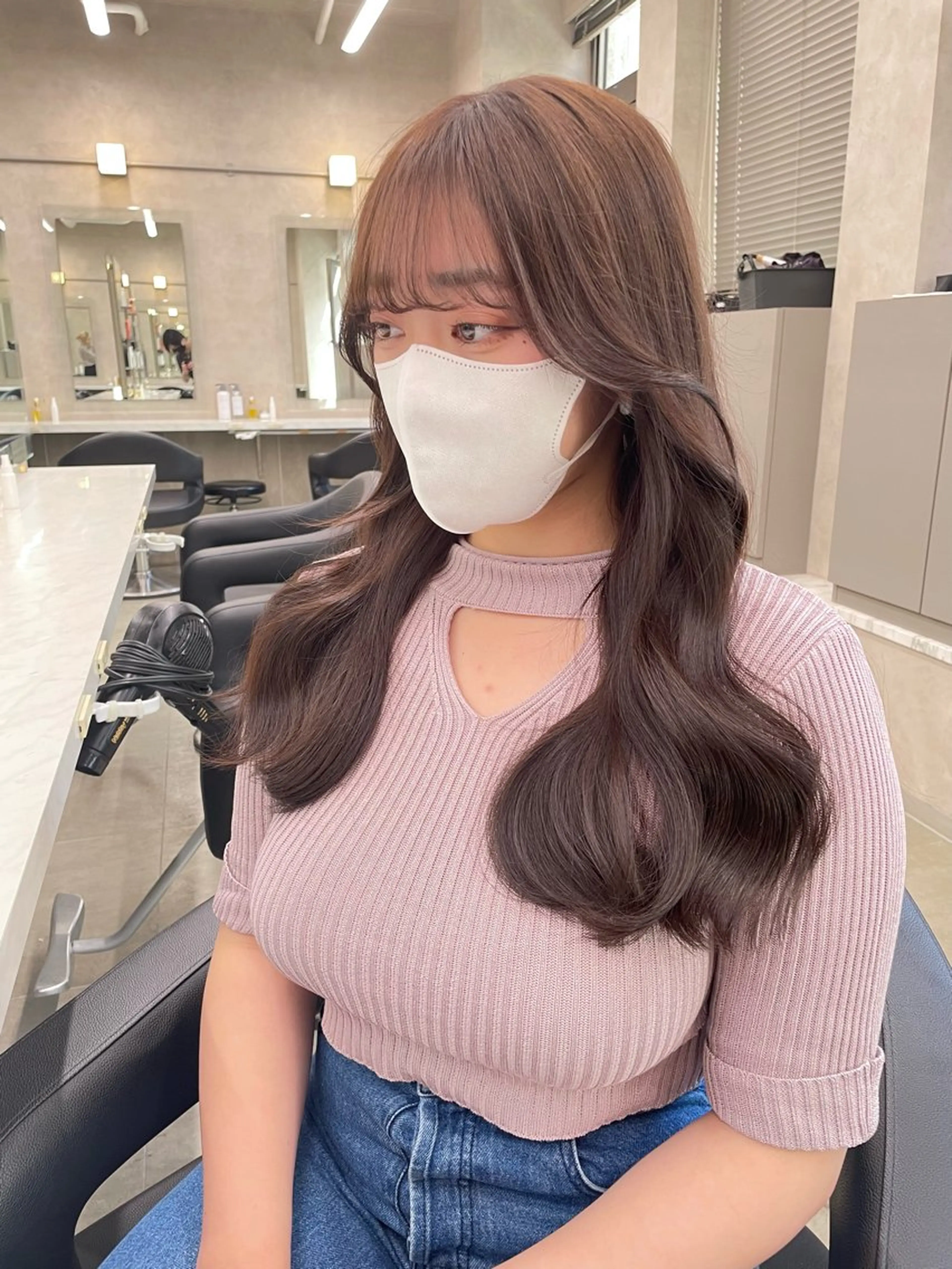 ロング ヘアカラー トリートメント 🤍透明感/韓国風/ レイヤー/優大🤍のヘアスタイル