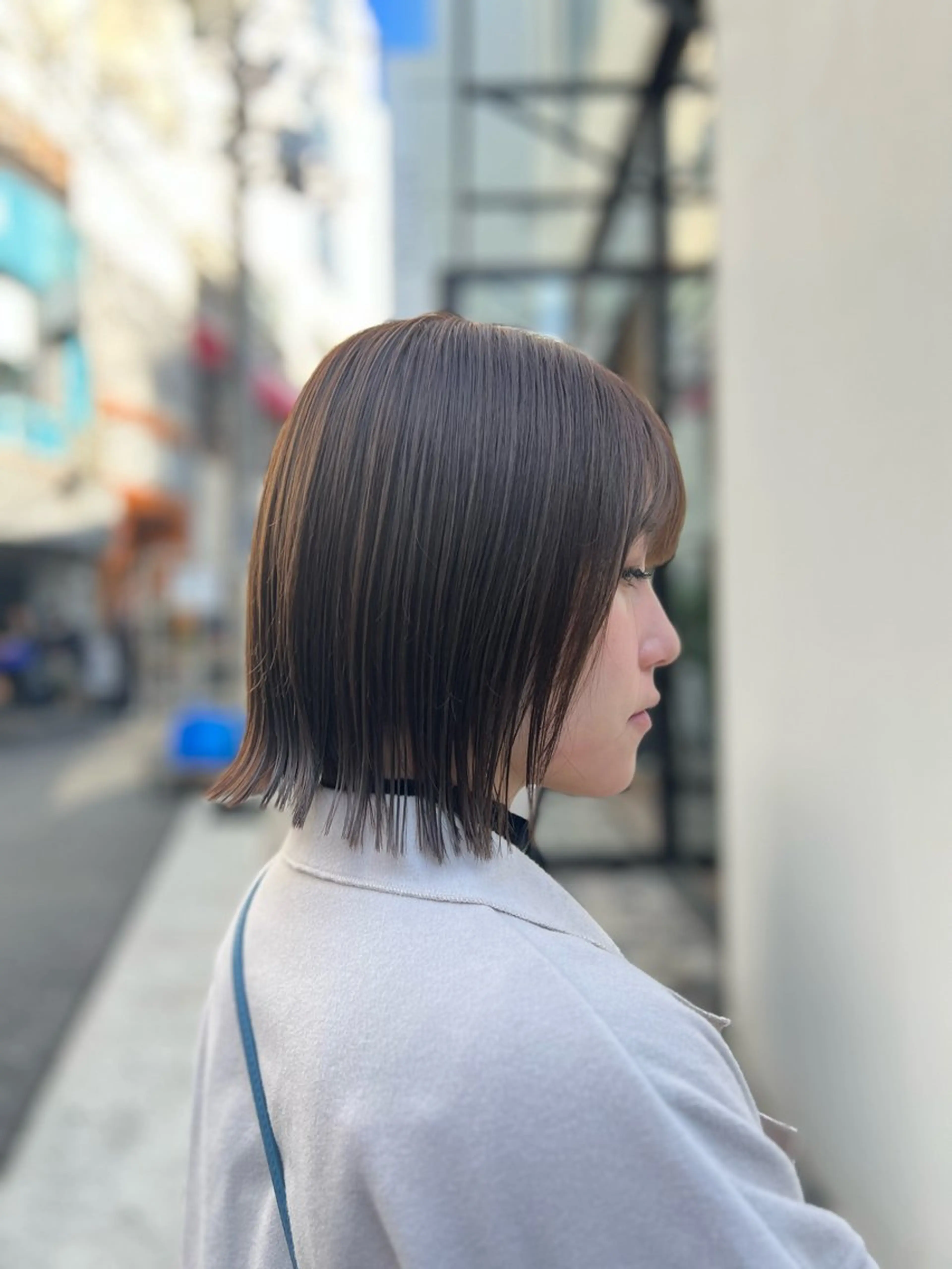 ショート カラー 切りっぱなしボブ 透明感カラー ボブ 神戸ボブ✂️ ioe三宮/田 伸佳のヘアスタイル