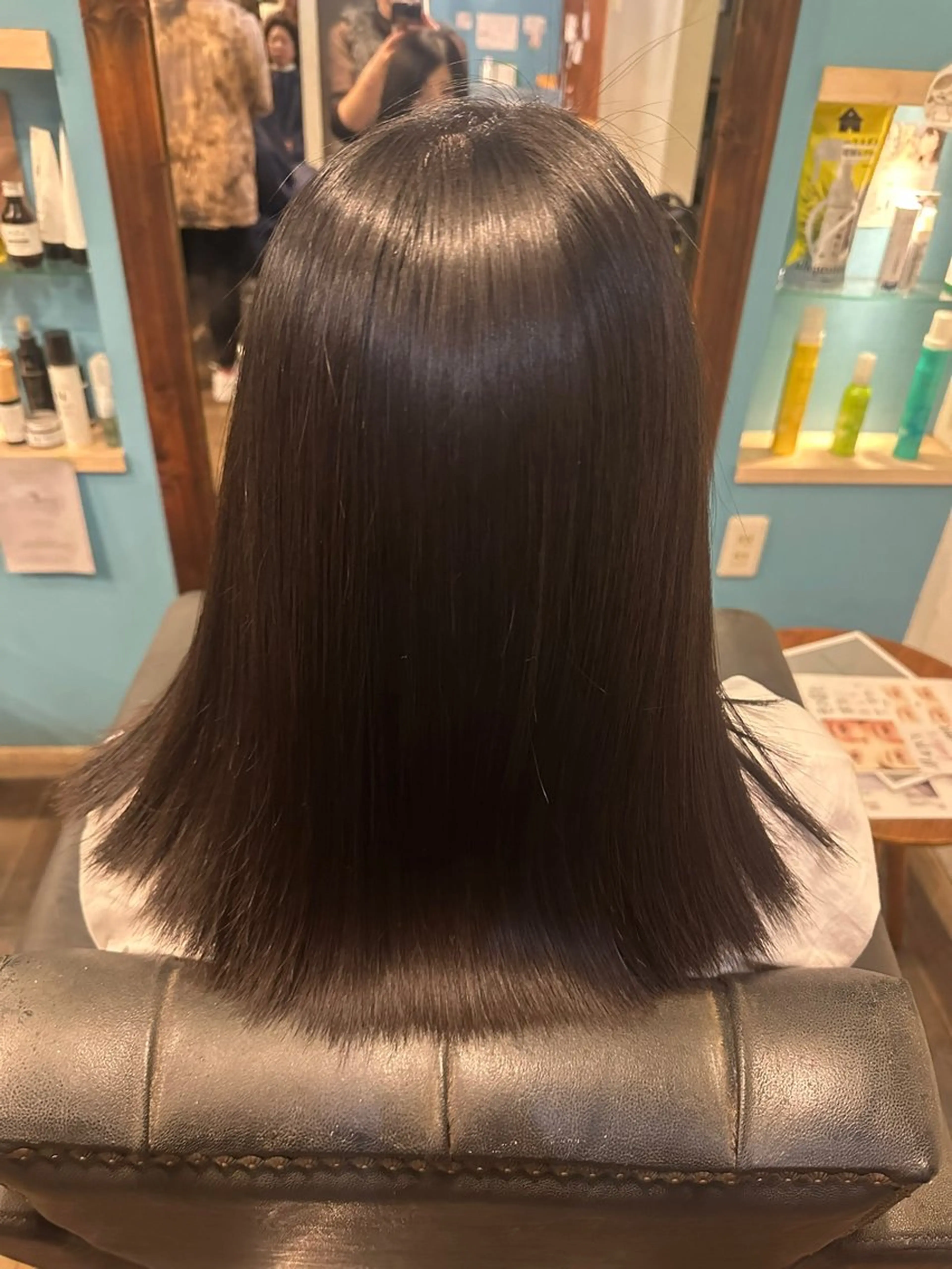 ミディアム 縮毛矯正 縮毛矯正 安達 望のヘアスタイル