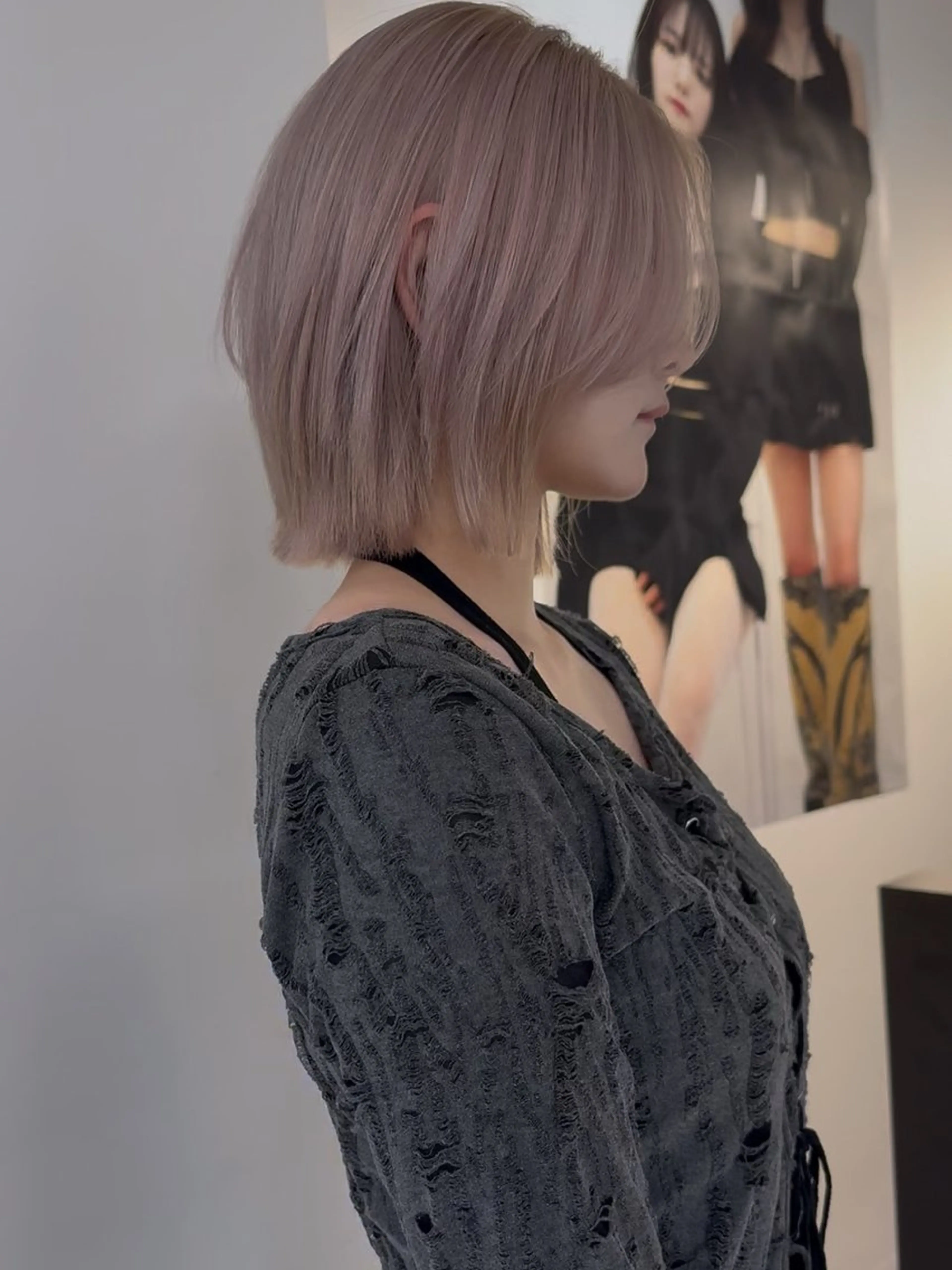 ミディアム カラー ベージュカラー ブリーチ ケアブリーチ デザインカラー ダブルカラー カット ヘアカラー トリートメント TATSUブリーチ/ ミルクティーベージュのヘアスタイル