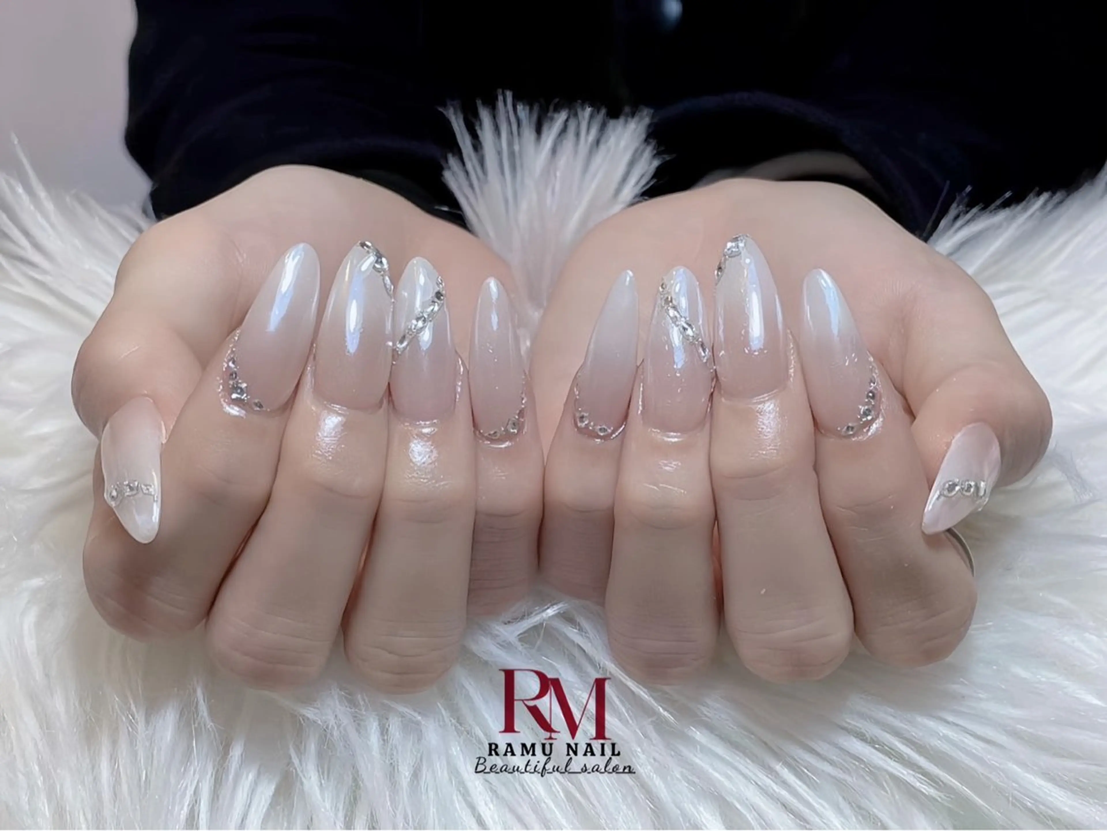 ネイル キラキラネイル マグネットネイル ミラーネイル ピンク ワンホンネイル ハンドネイル RAMU Nail 恵比寿店のネイルデザイン