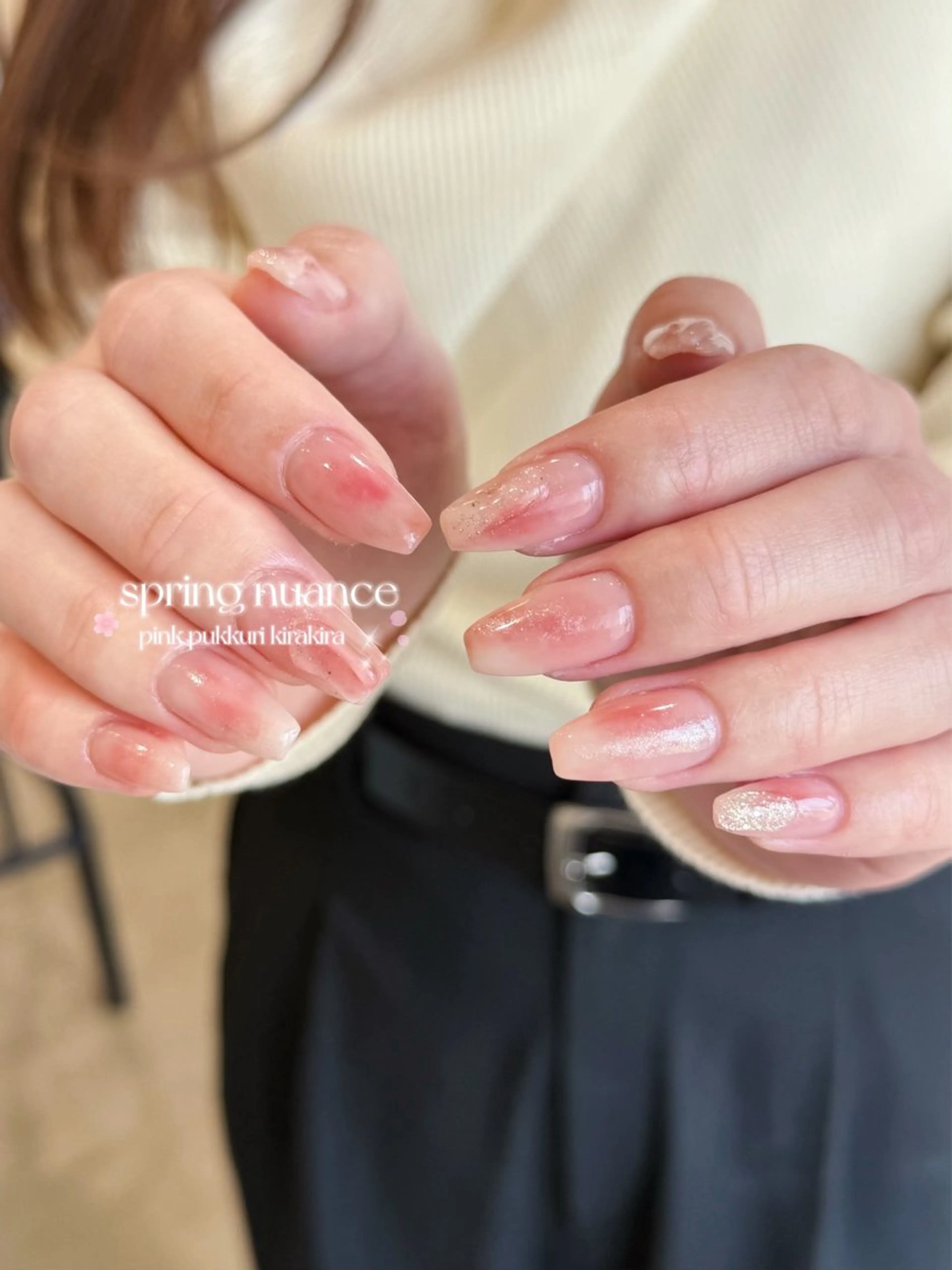 ネイル 春ネイル ハンドネイル nail salon rhuneのネイルデザイン