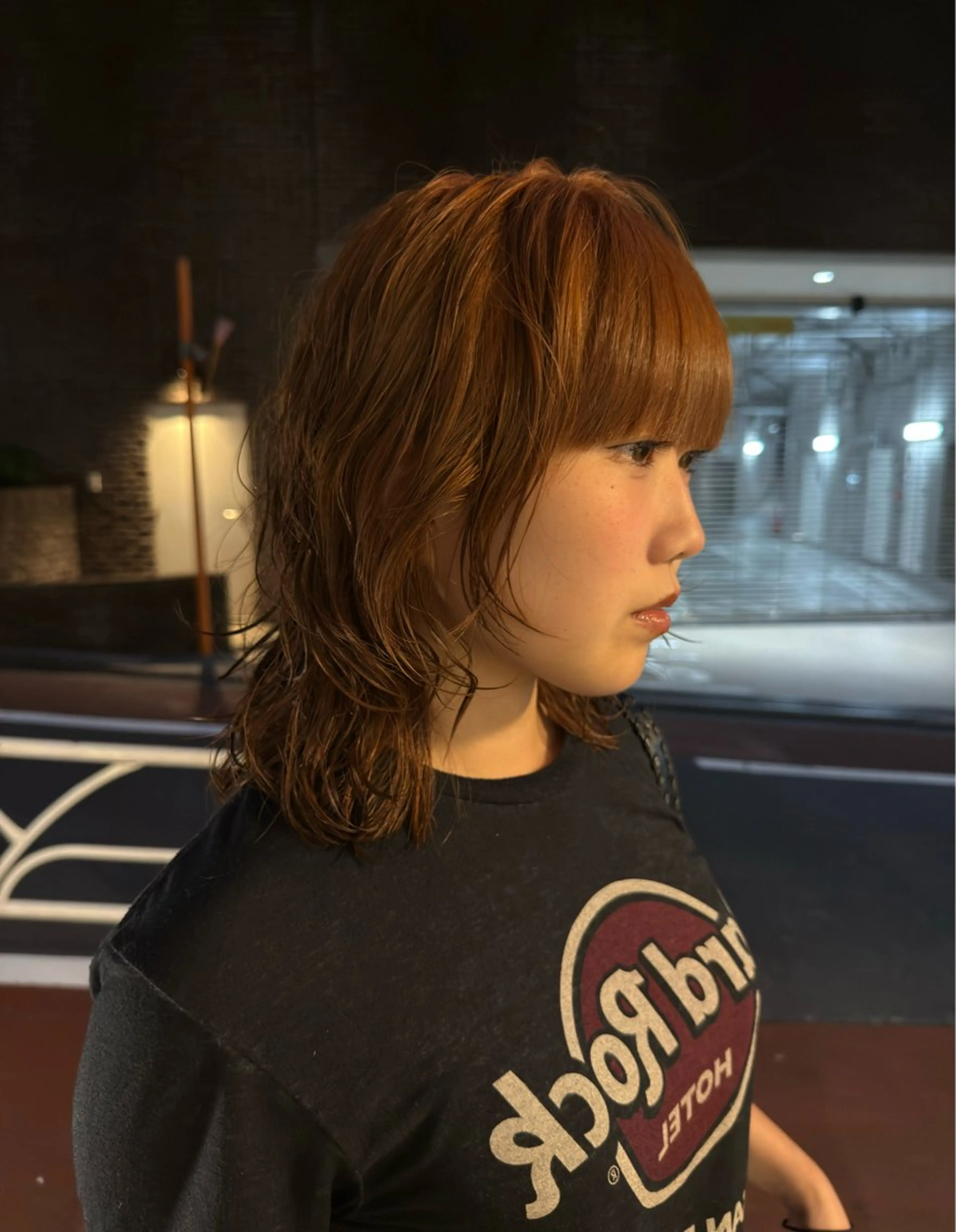 ミディアム カラー パーマ ミディアムパーマ レイヤーカット ウルフカット パーマ/ボブ /レイヤー チヒロのヘアスタイル