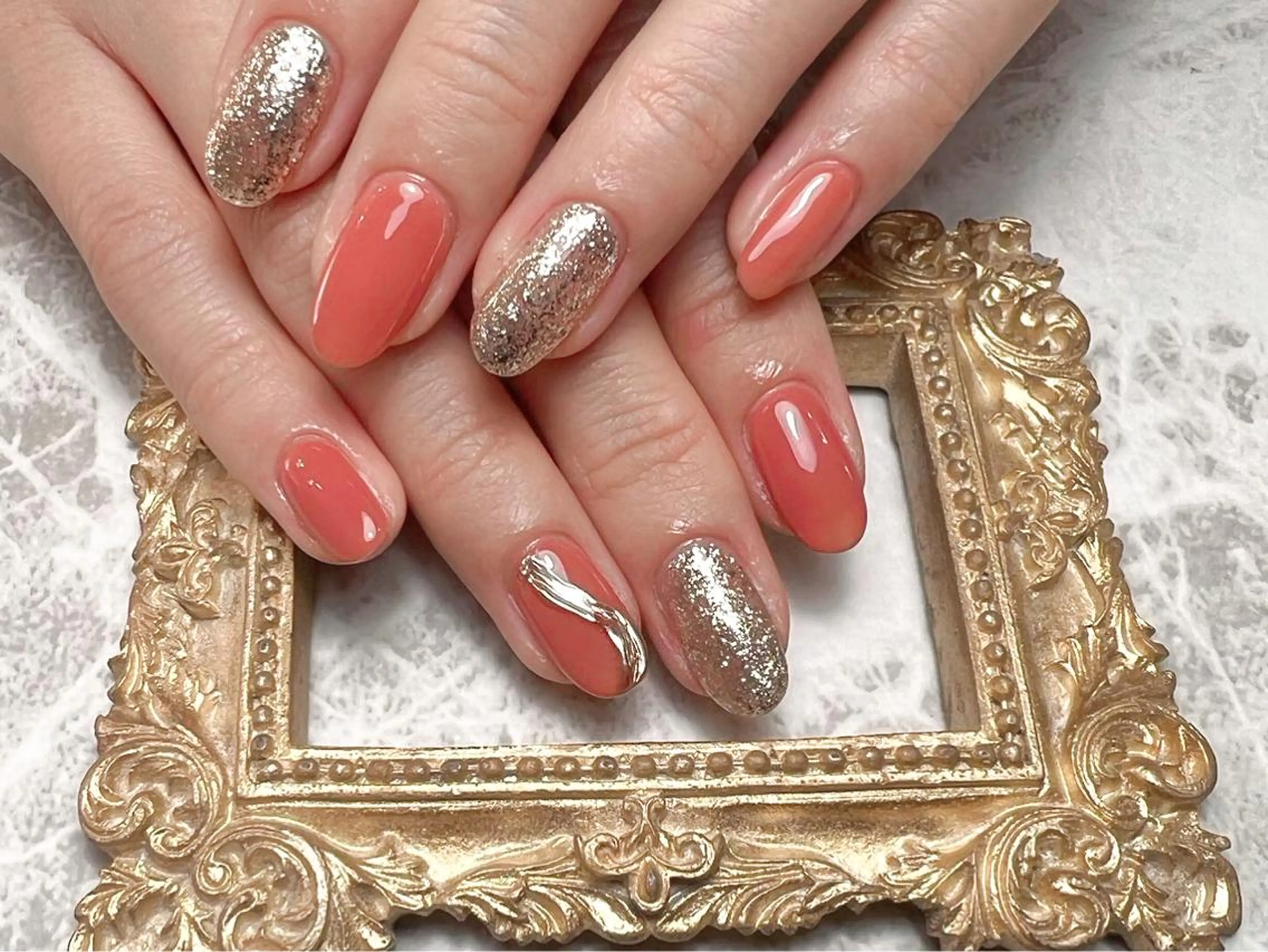 ネイル ハンドネイル マジック ミラーのネイルデザイン