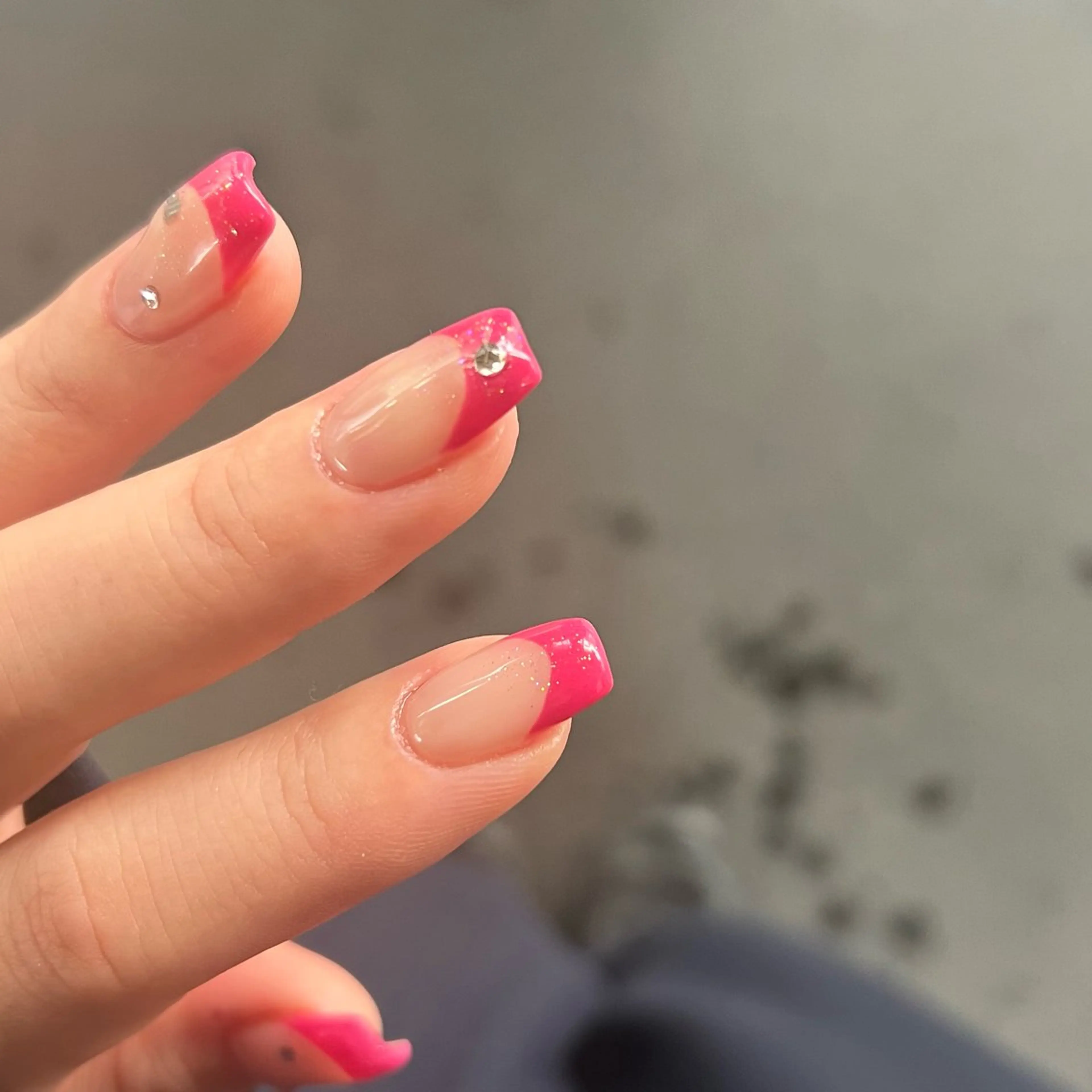 （Hand）オフありクリアベースフレンチネイル　パーツ追加不可の写真