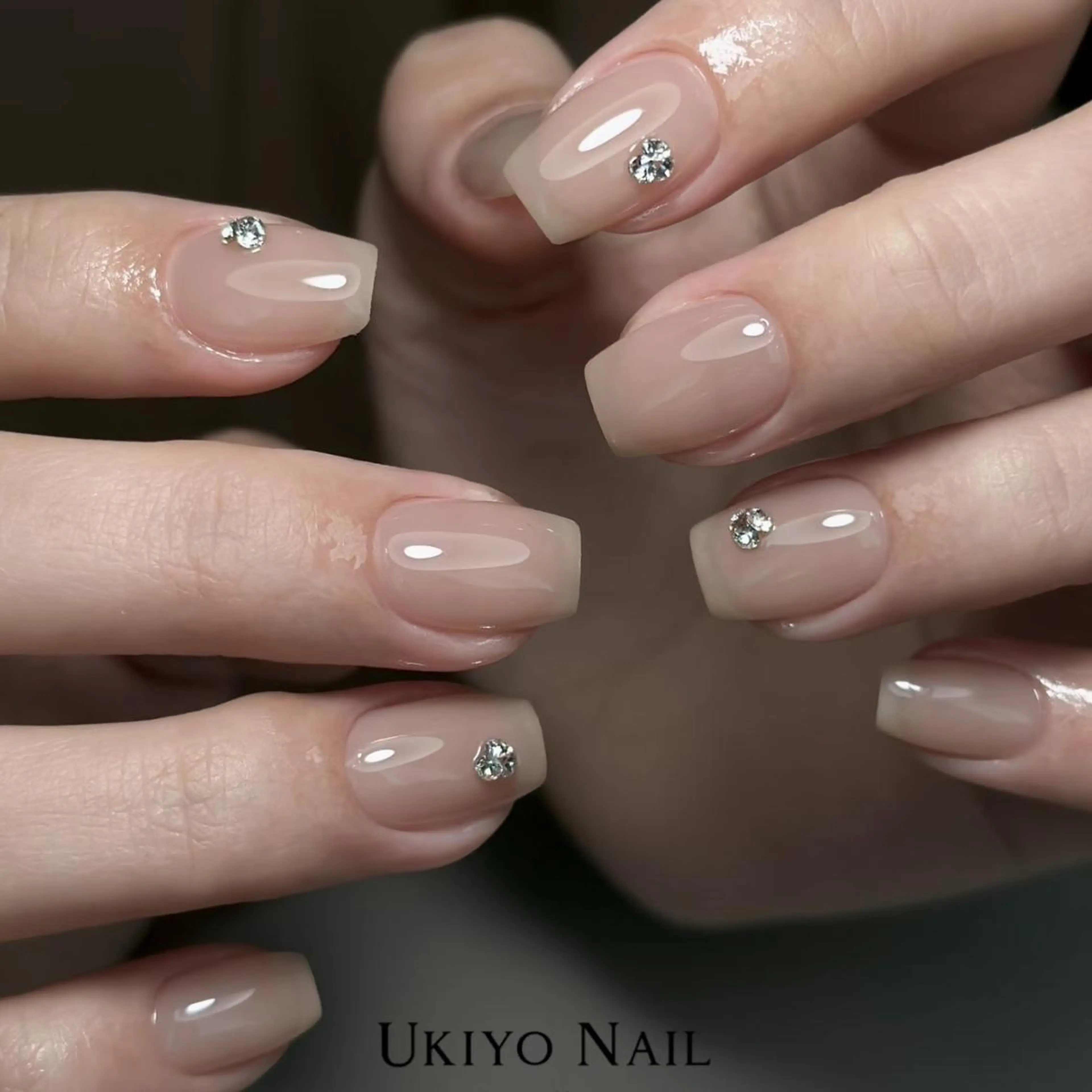 [付け放題]ハンドワンカラー/ラメグラデーション+ ストーンつけ放題の写真