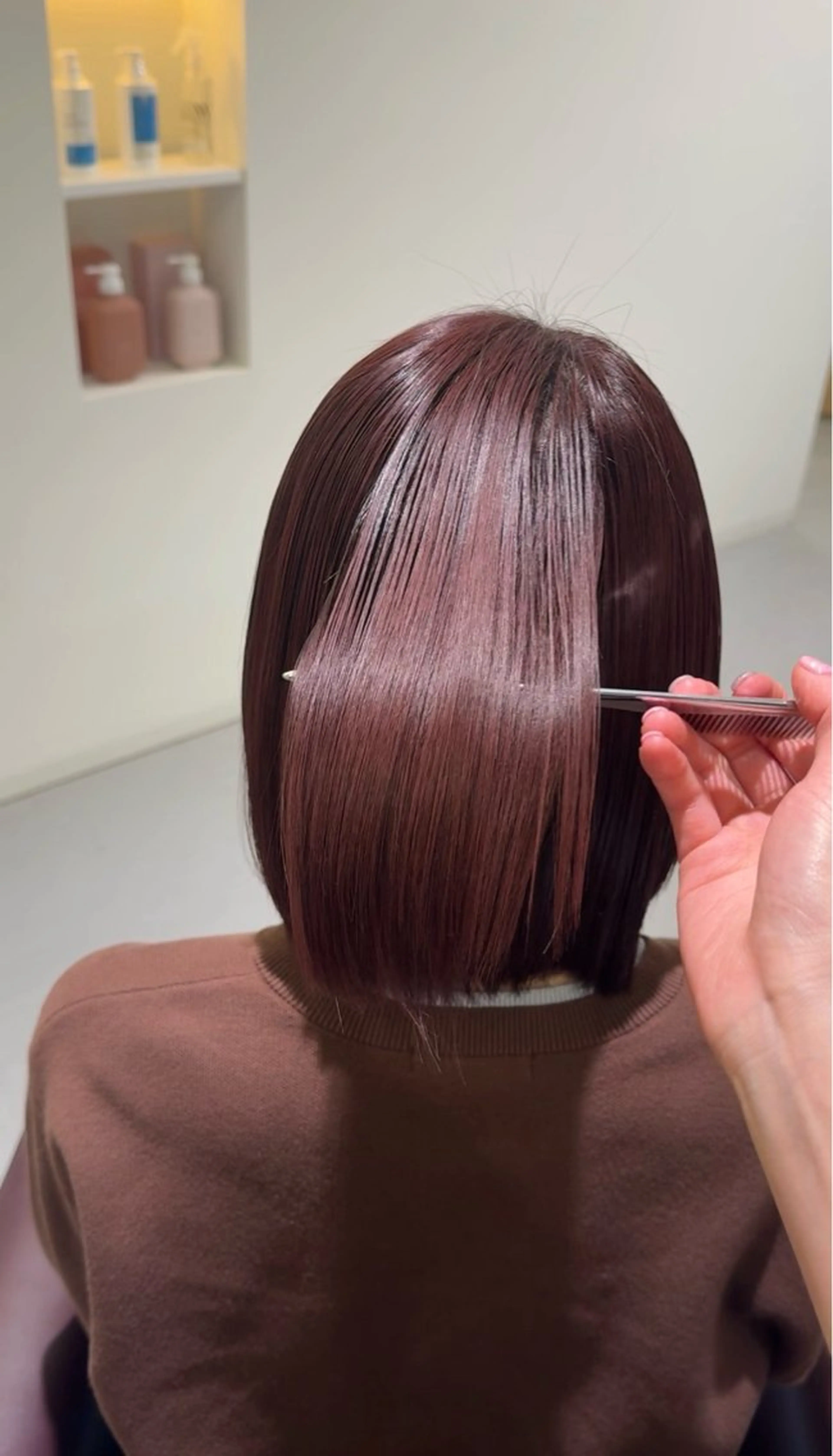 ミディアム ヘアカラー トリートメント ️🫧透明感カラー& 髪質改善🎀いさきのヘアスタイル