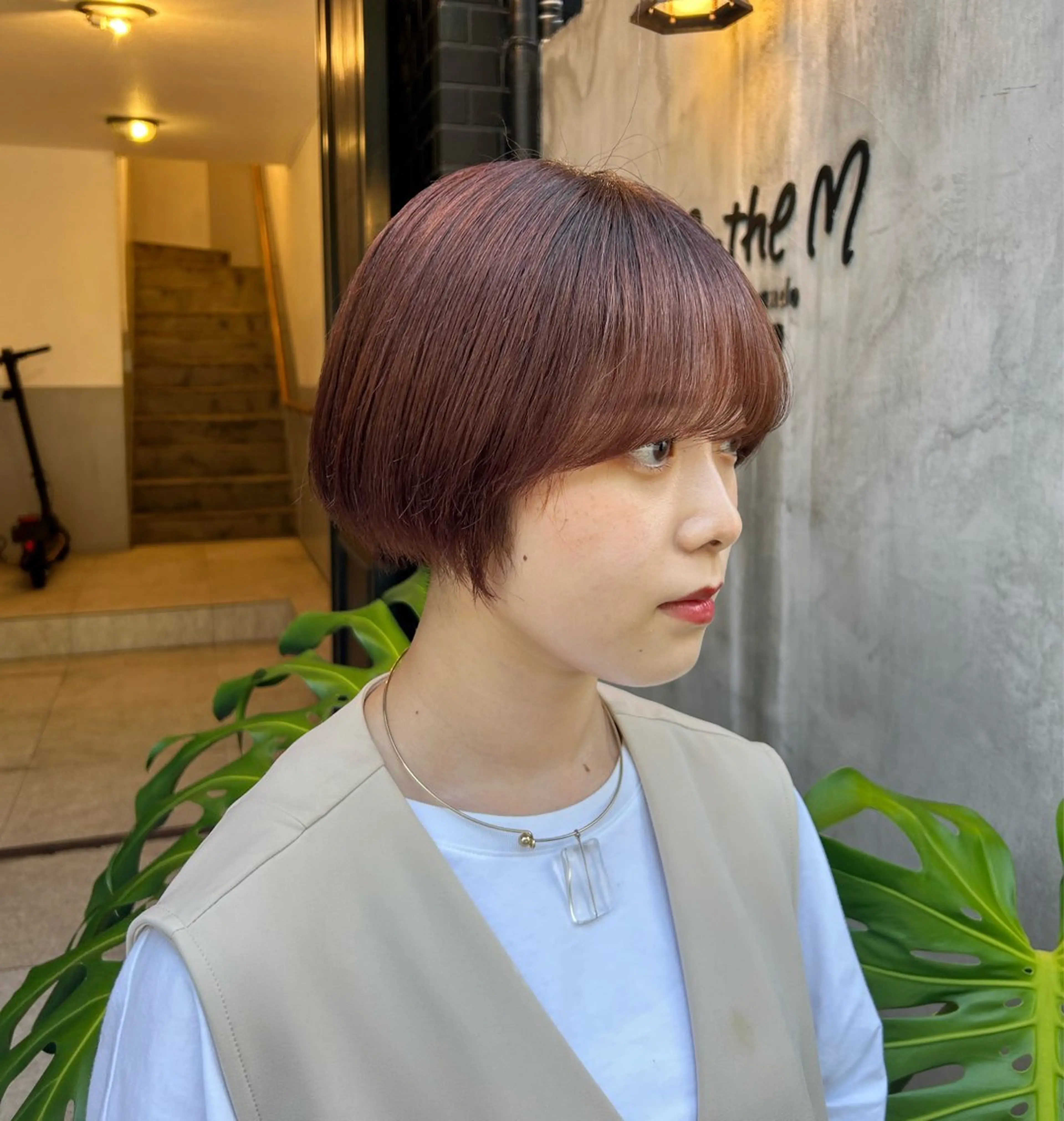 ショート カラー 🌷ラベンダーピンク 顔まわり🌷ねいろのヘアスタイル