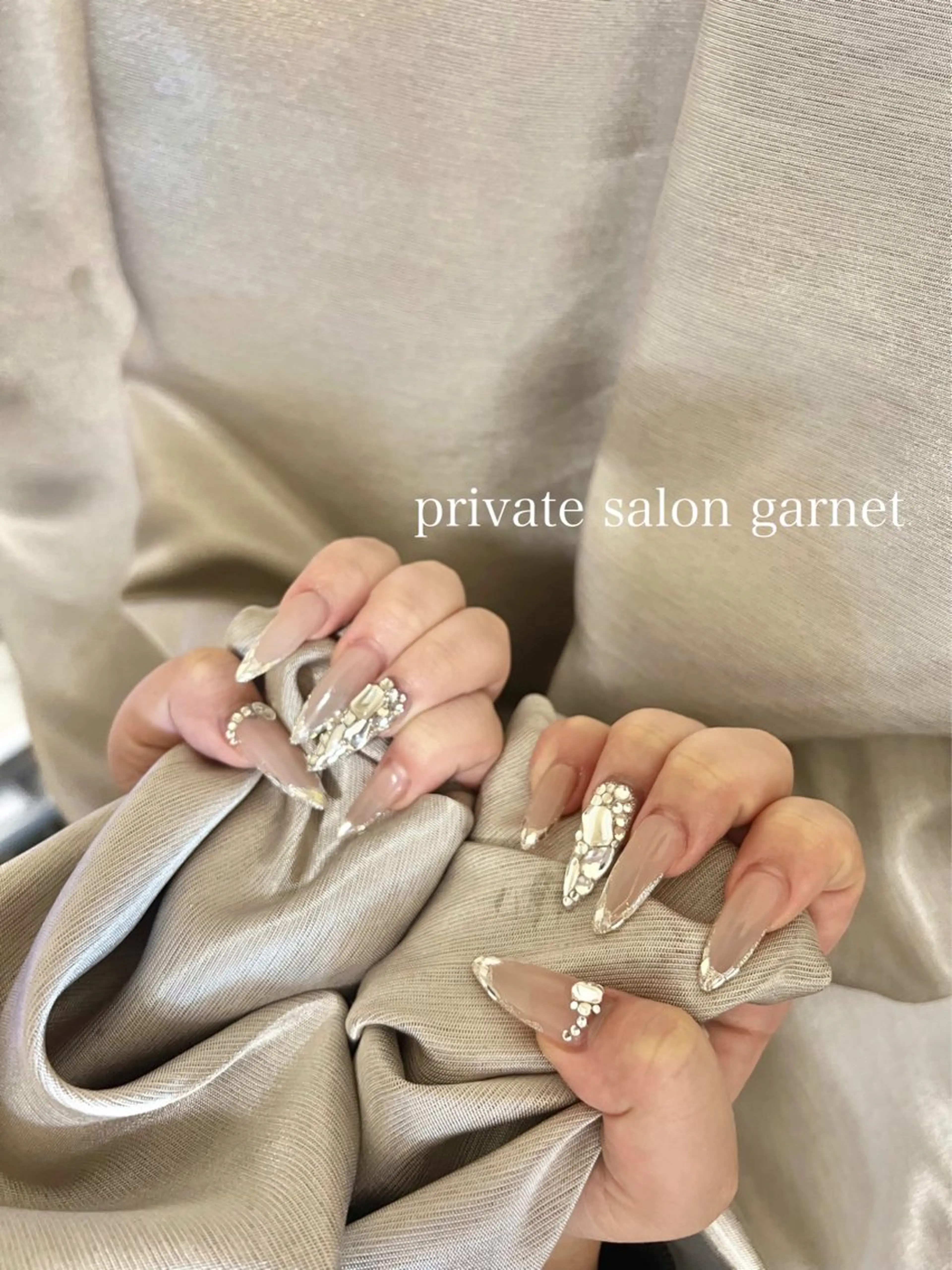 ネイル フレンチネイル ガラスフレンチ ハンドネイル Garnet nailのネイルデザイン