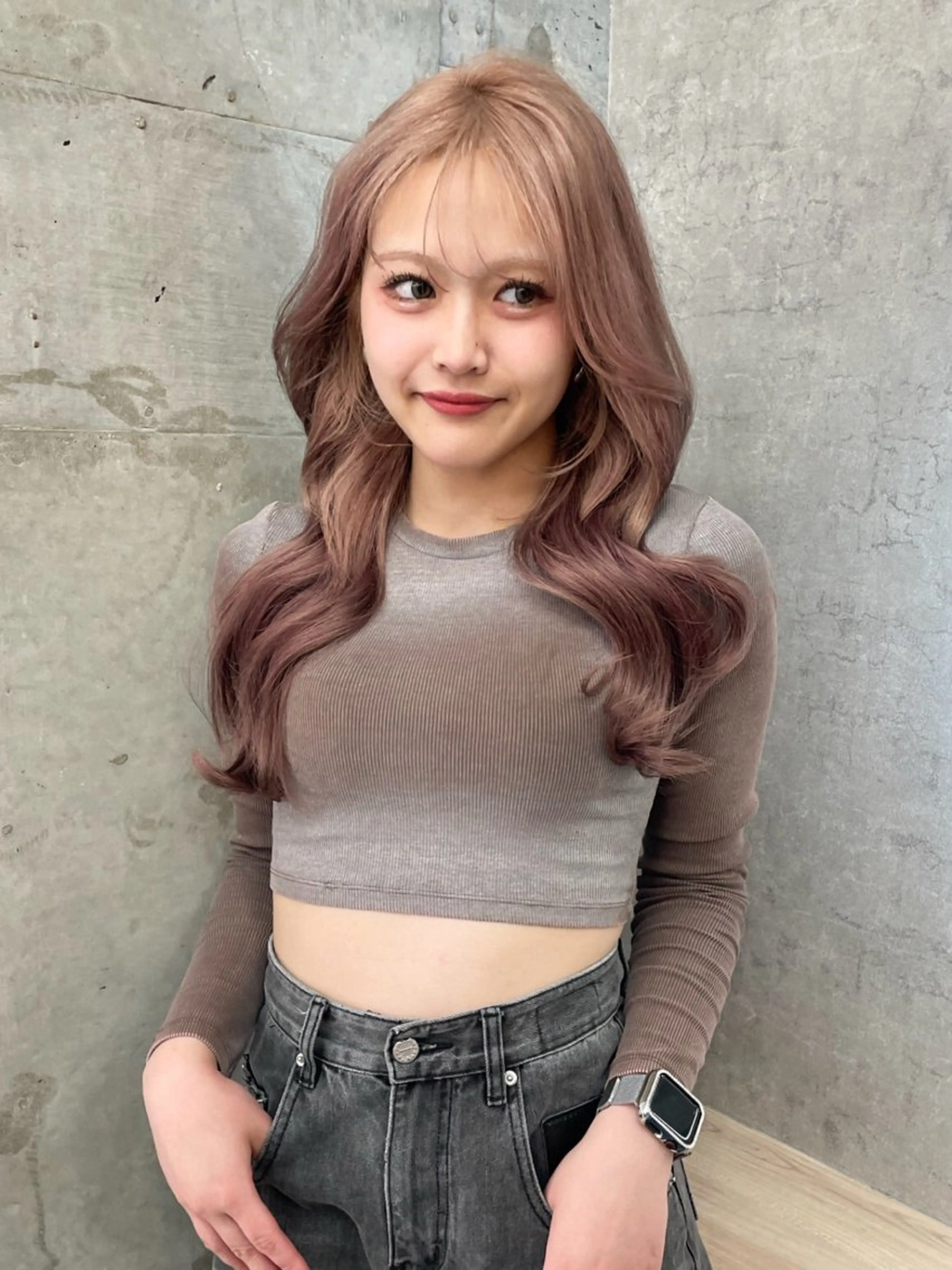 セミロング カラー ベージュカラー ブリーチ ケアブリーチ ハイトーンカラー ピンクカラー ヘアカラー ブリーチ/ベージュ 💕/momoaのヘアスタイル