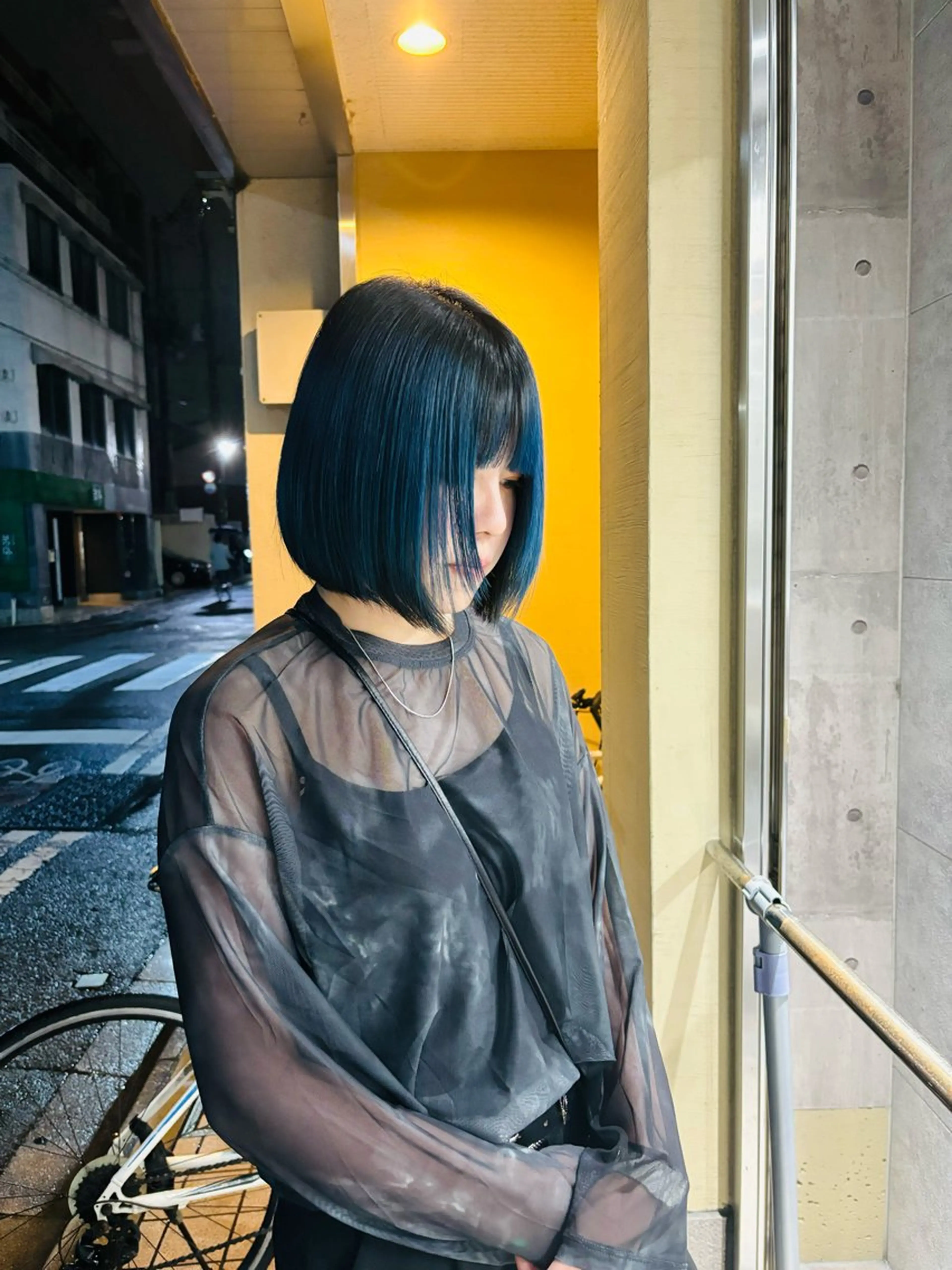 ミディアム カラー デザインカラー マツダ レンのヘアスタイル