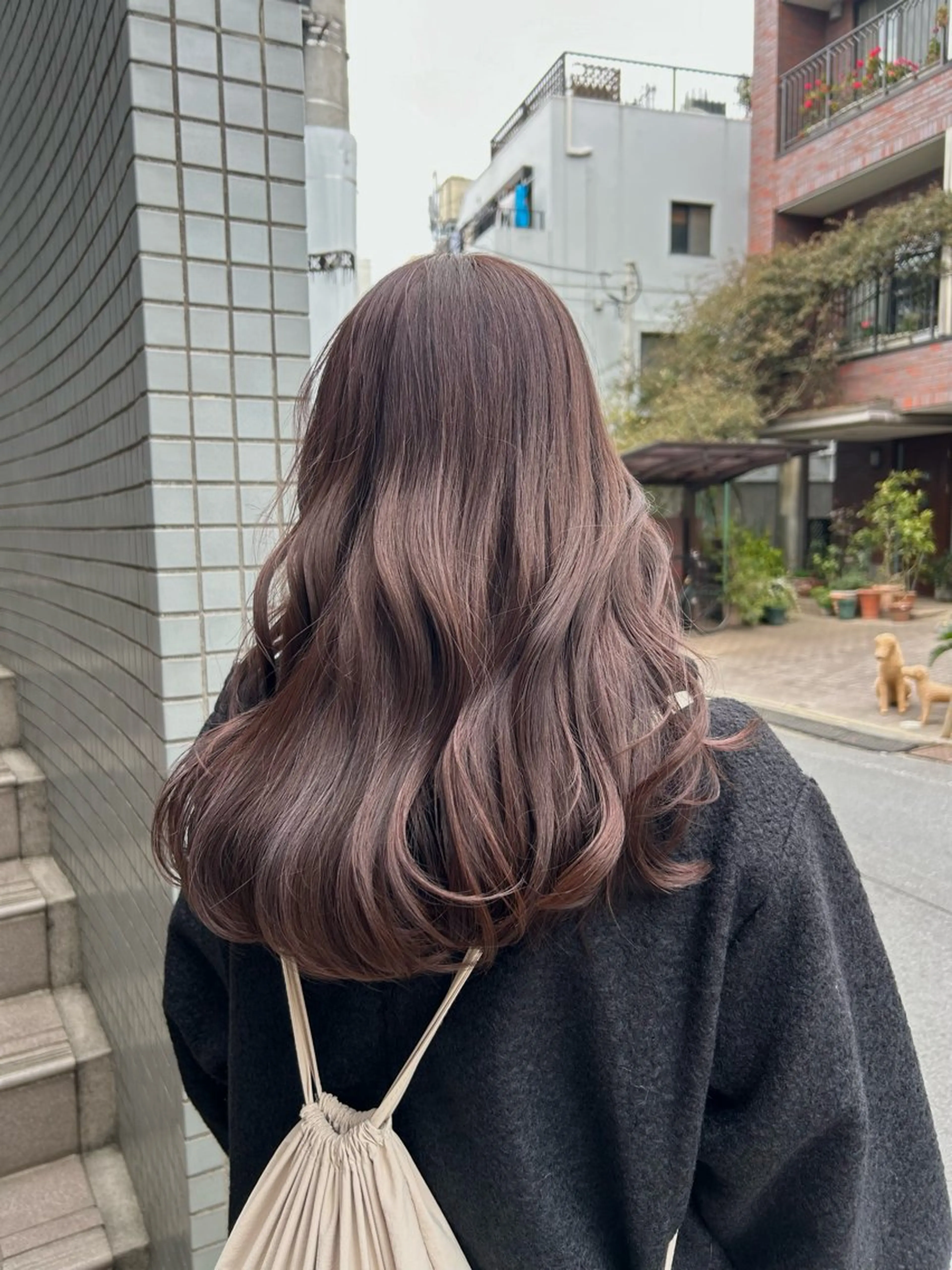 セミロング カラー カット ヘアカラー トリートメント ミルクティーカラー/ ベージュ/moekaのヘアスタイル