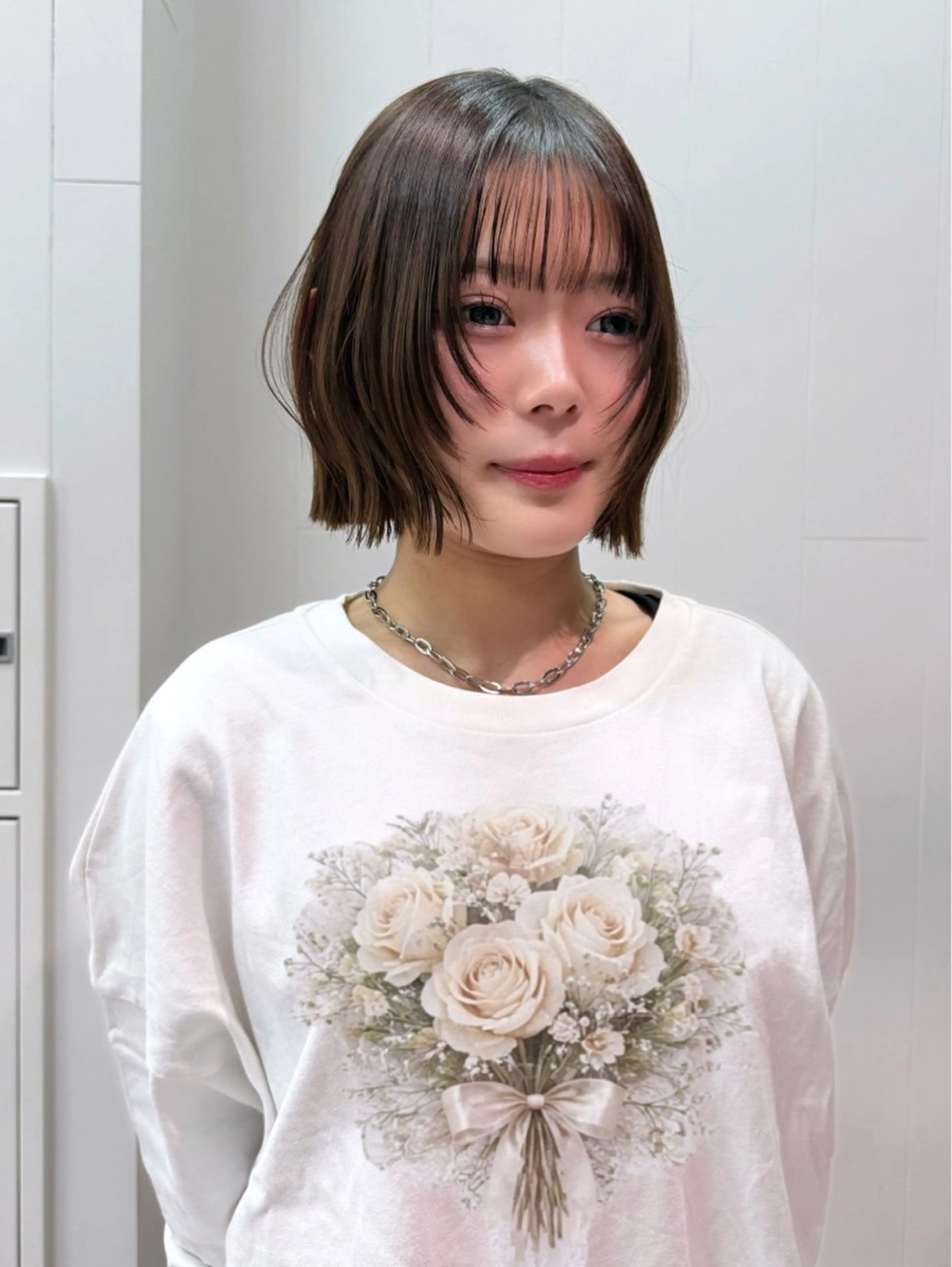 ショート ボブ 顔周りカット 似合わせカット 横田 七美のヘアスタイル