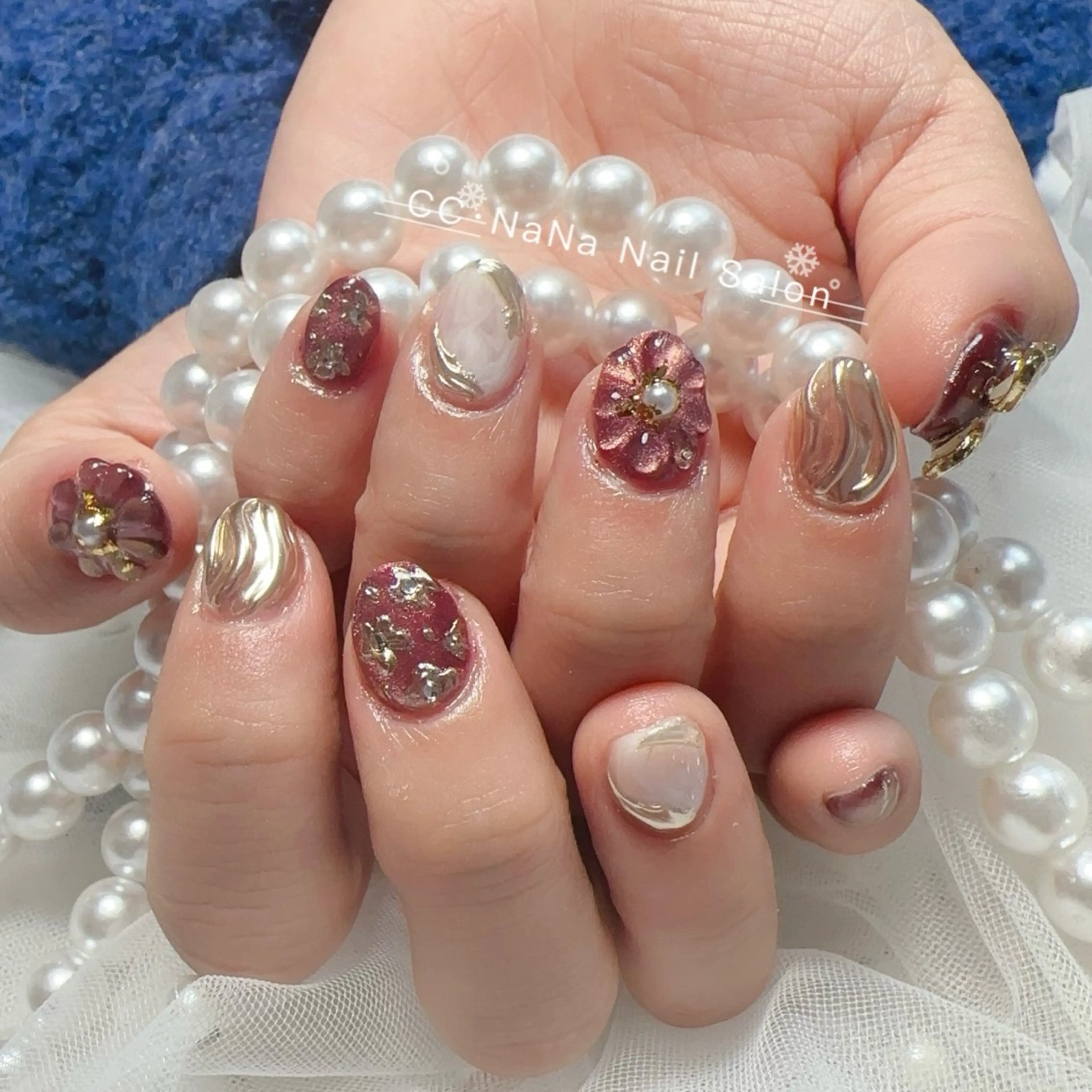 ネイル チークネイル フラッシュネイル ハート キラキラネイル 韓国ネイル ハンドネイル 💎CC・NaNa 韓国風ネイル🌙Cのネイルデザイン