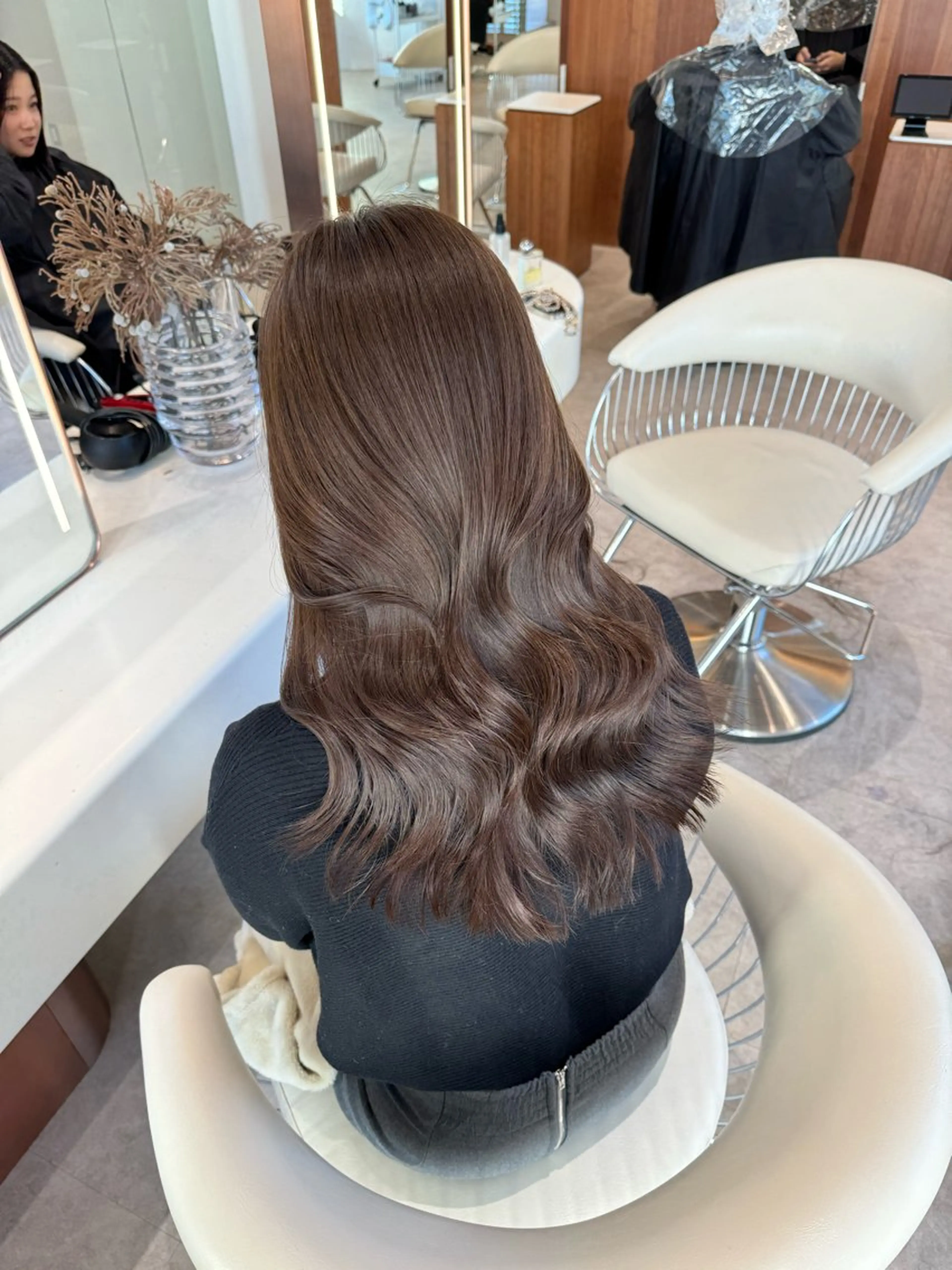 ロング カラー ショコラグレージュ グレージュ 韓国風ヘア レイヤーカット カット ヘアカラー トリートメント ヘアセット 韓国レイヤー🇰🇷 韓国研修◎渋谷カイトのヘアスタイル