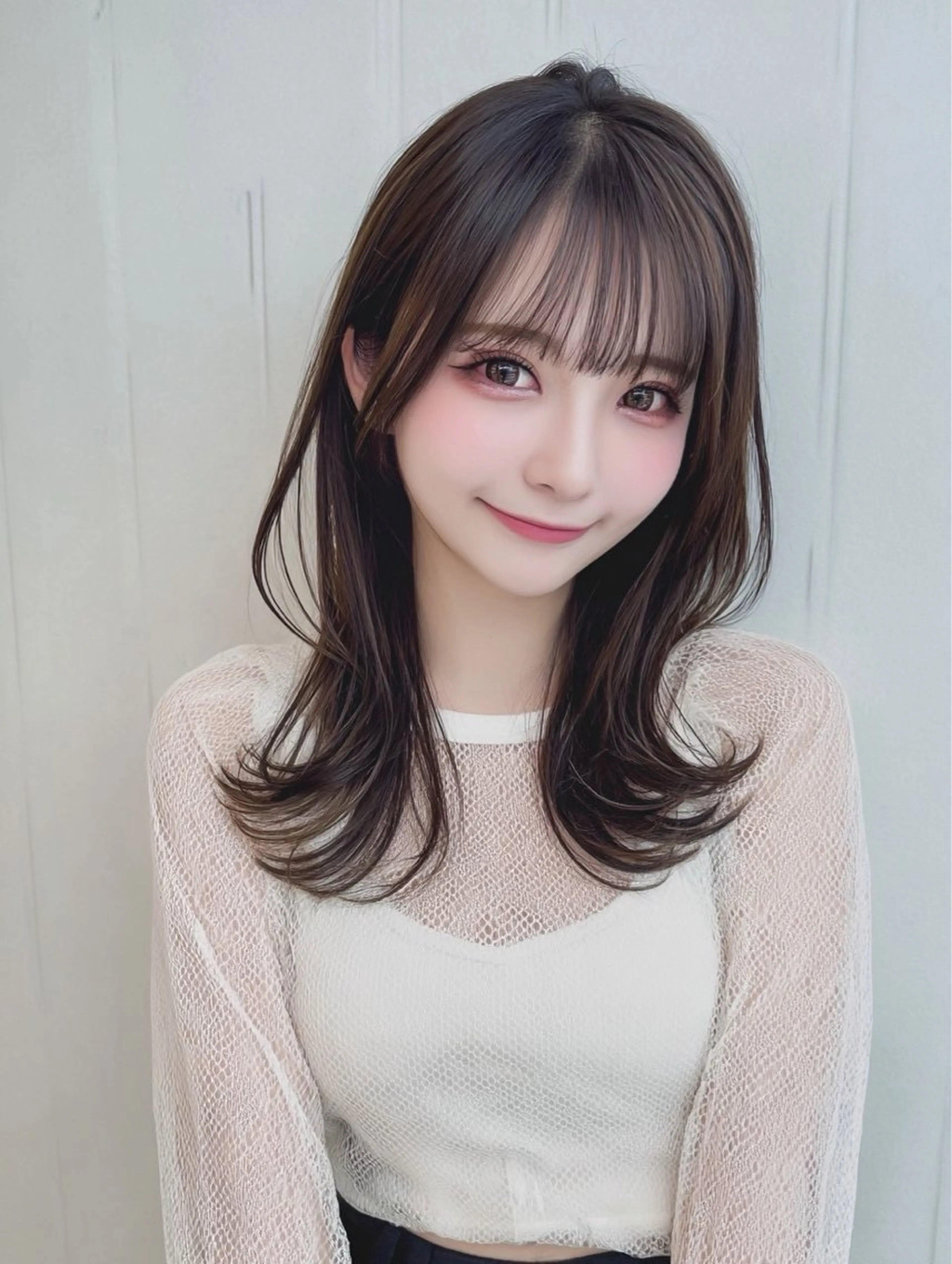 ミディアム 齊藤 陽海のヘアスタイル