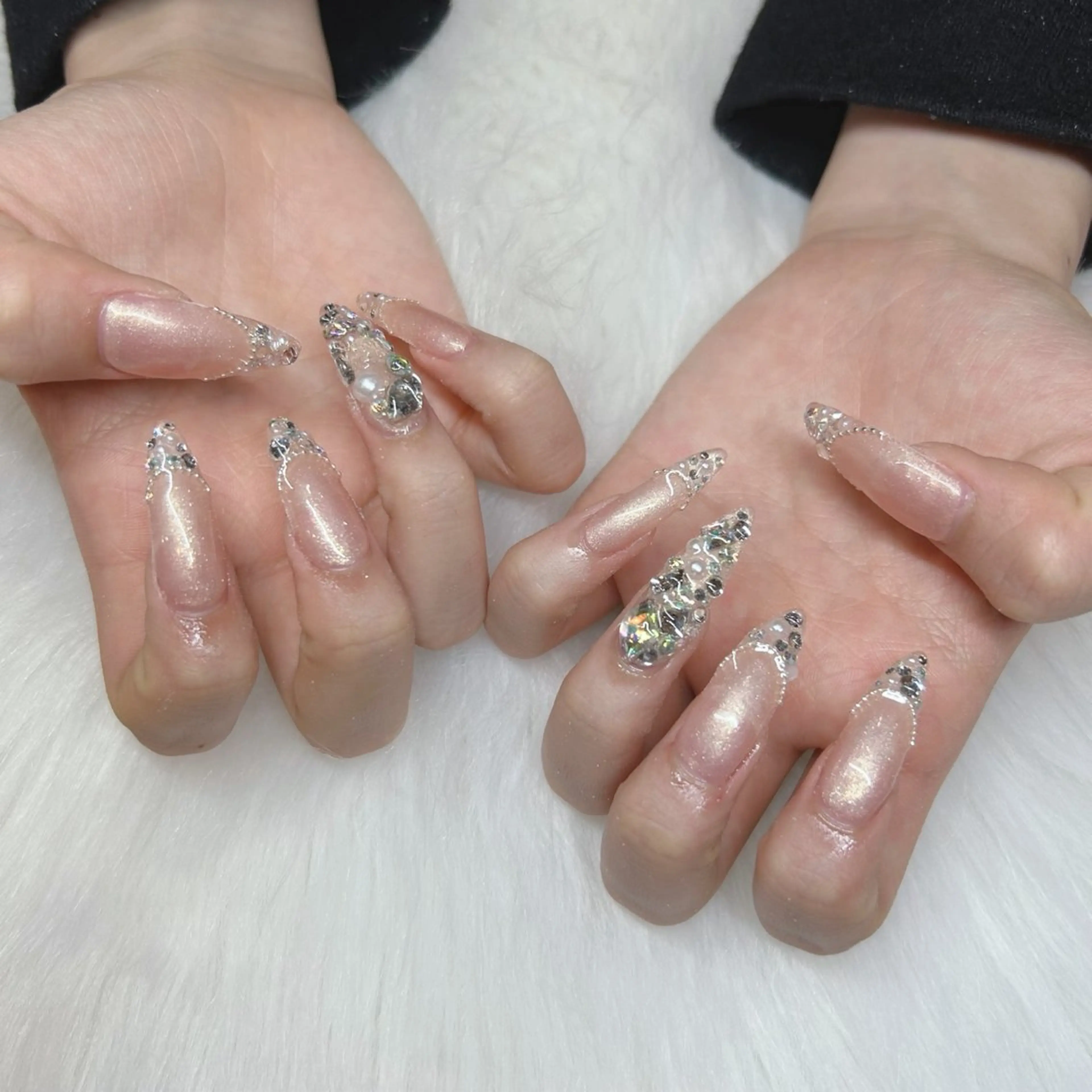 ロング ハンドネイル HANA うるののネイルデザイン