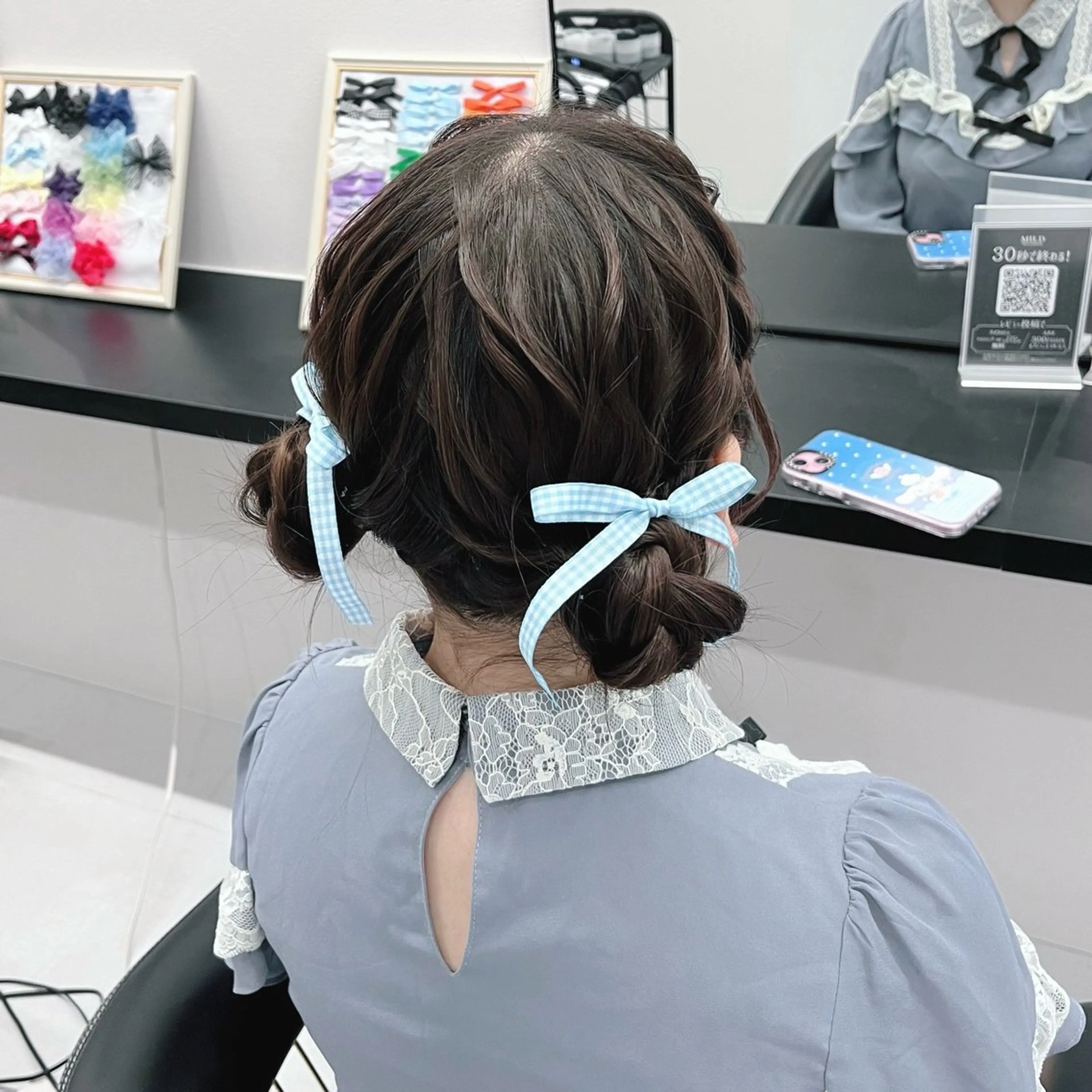 セミロング ヘアアレンジ お団子ヘア ヘアセット MILD by 17 秋葉原 ‪♡みづき♡のヘアスタイル